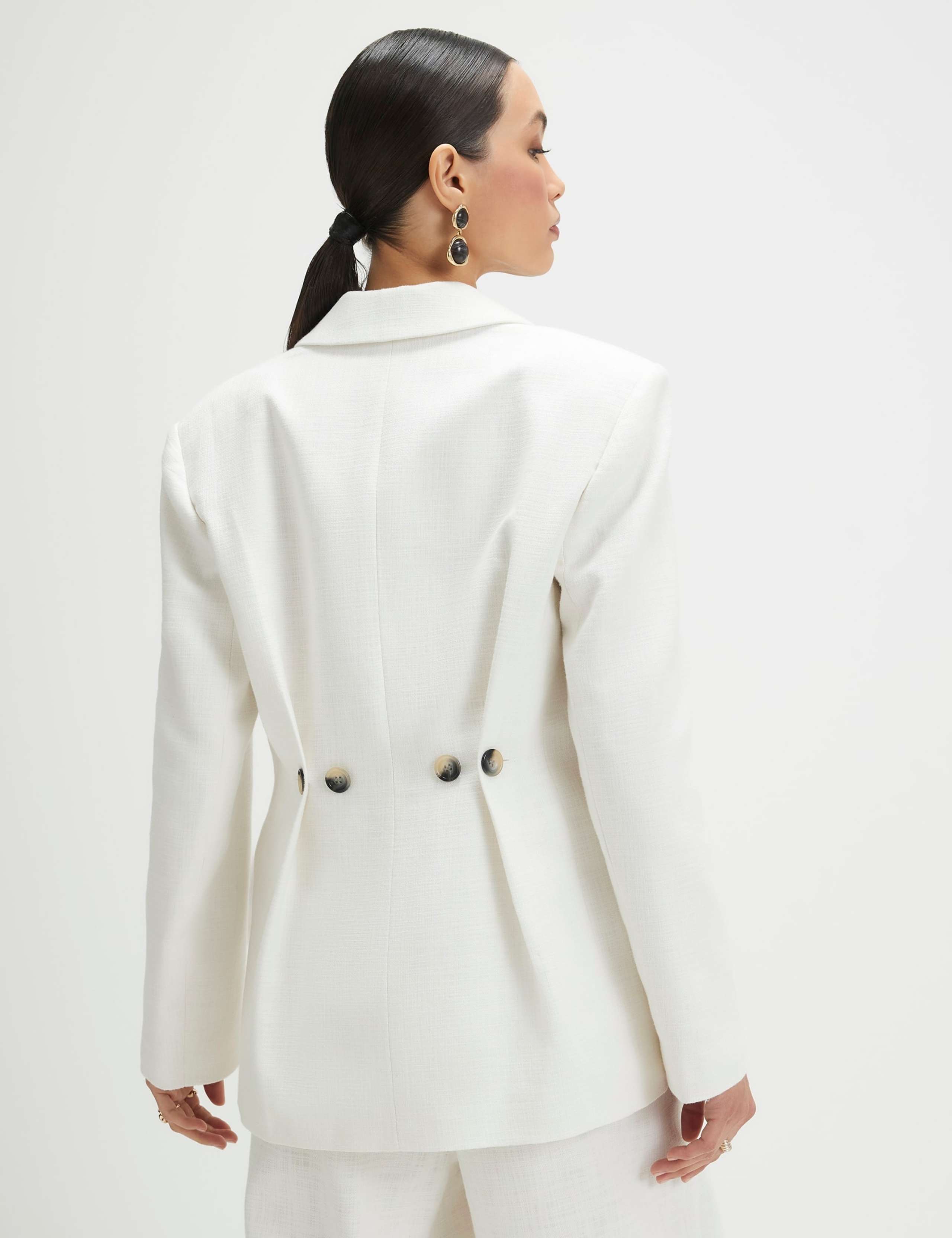 Pure Cotton Cinched Waist Blazer 3 of 4