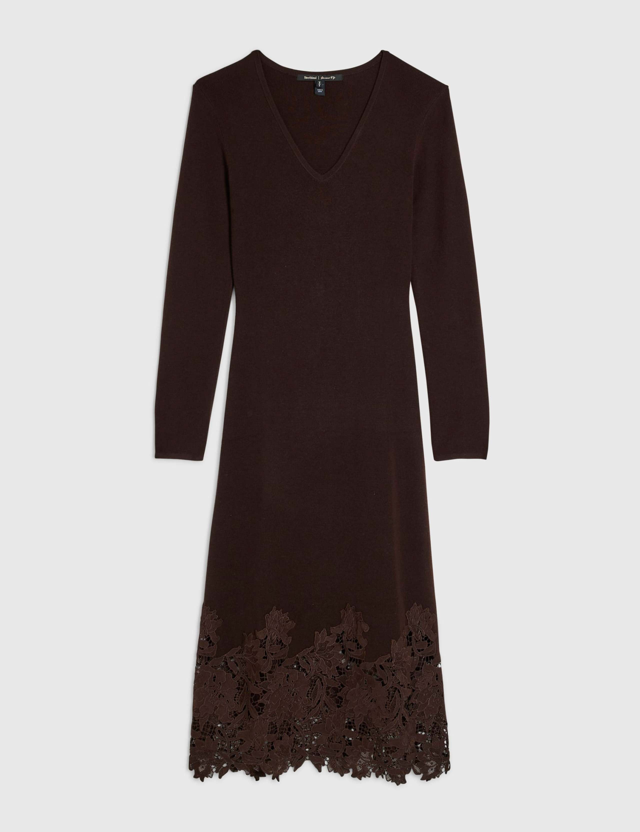 Lace V-Neck Midi Jumper Dress 2 of 5