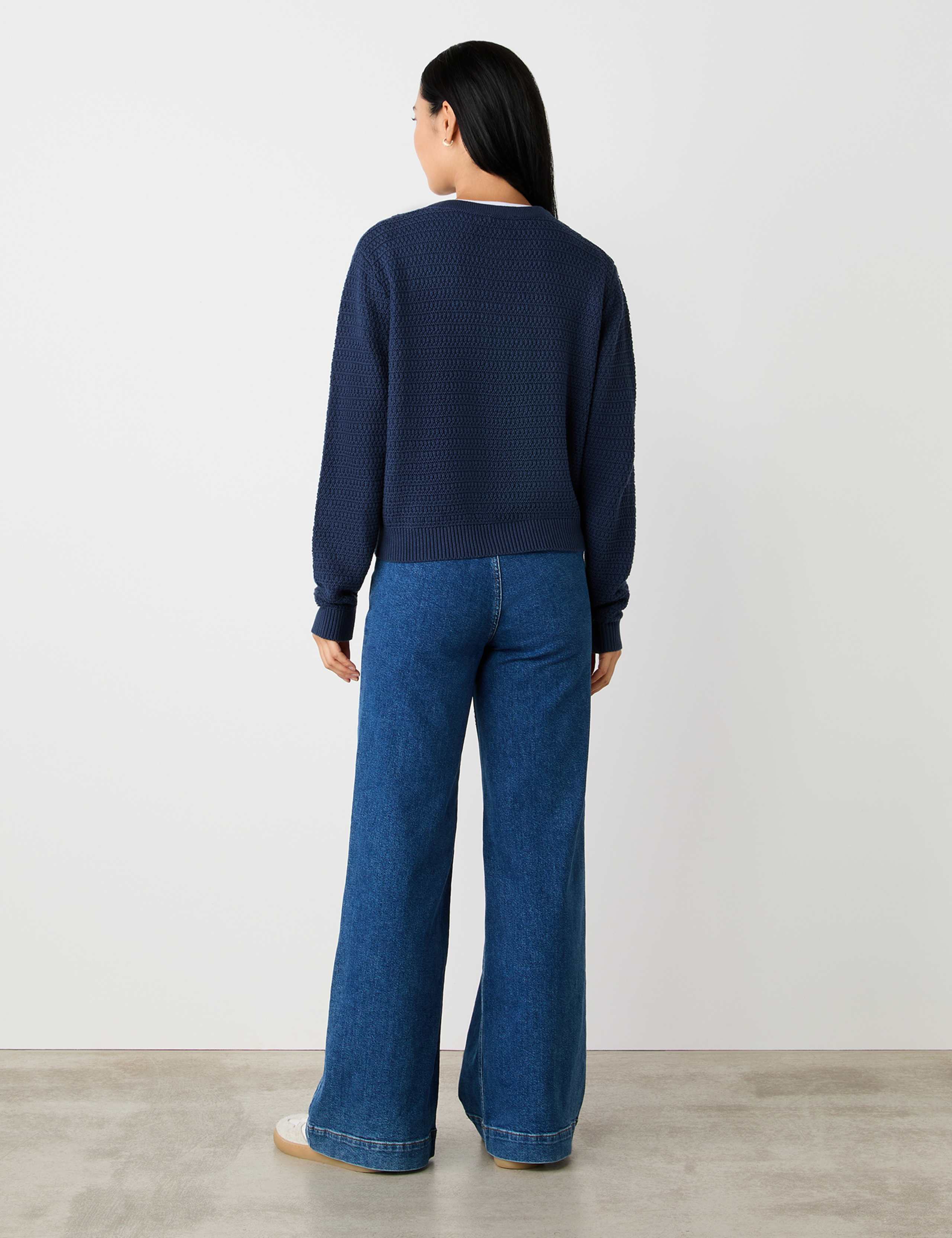 Pure Cotton Textured Button Front Cardigan 4 of 4