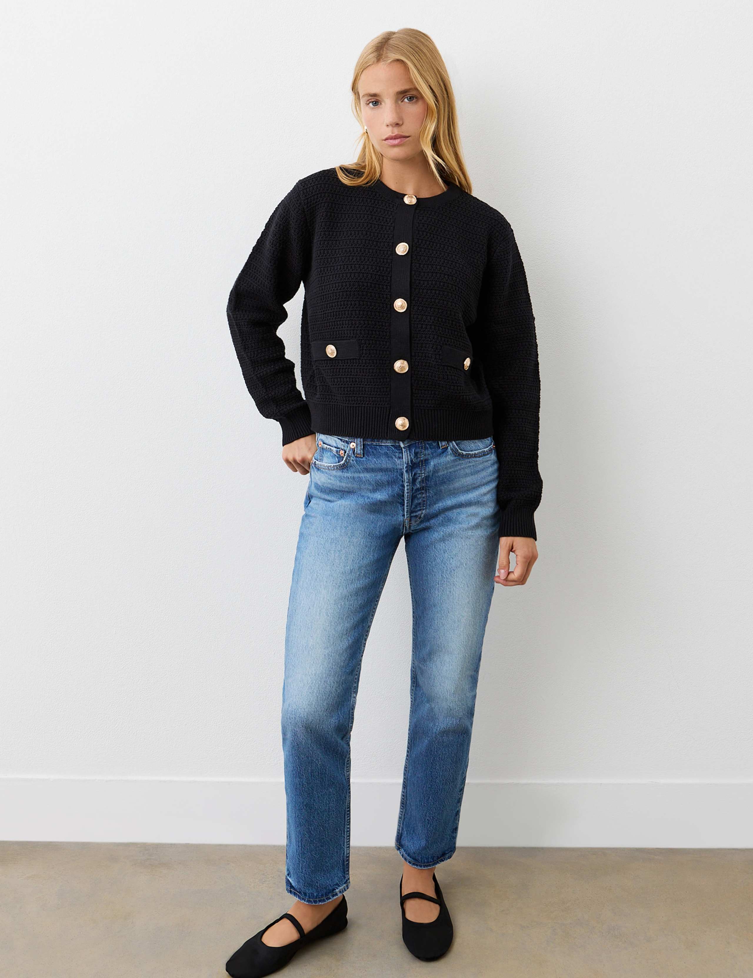Pure Cotton Textured Button Front Cardigan 2 of 4