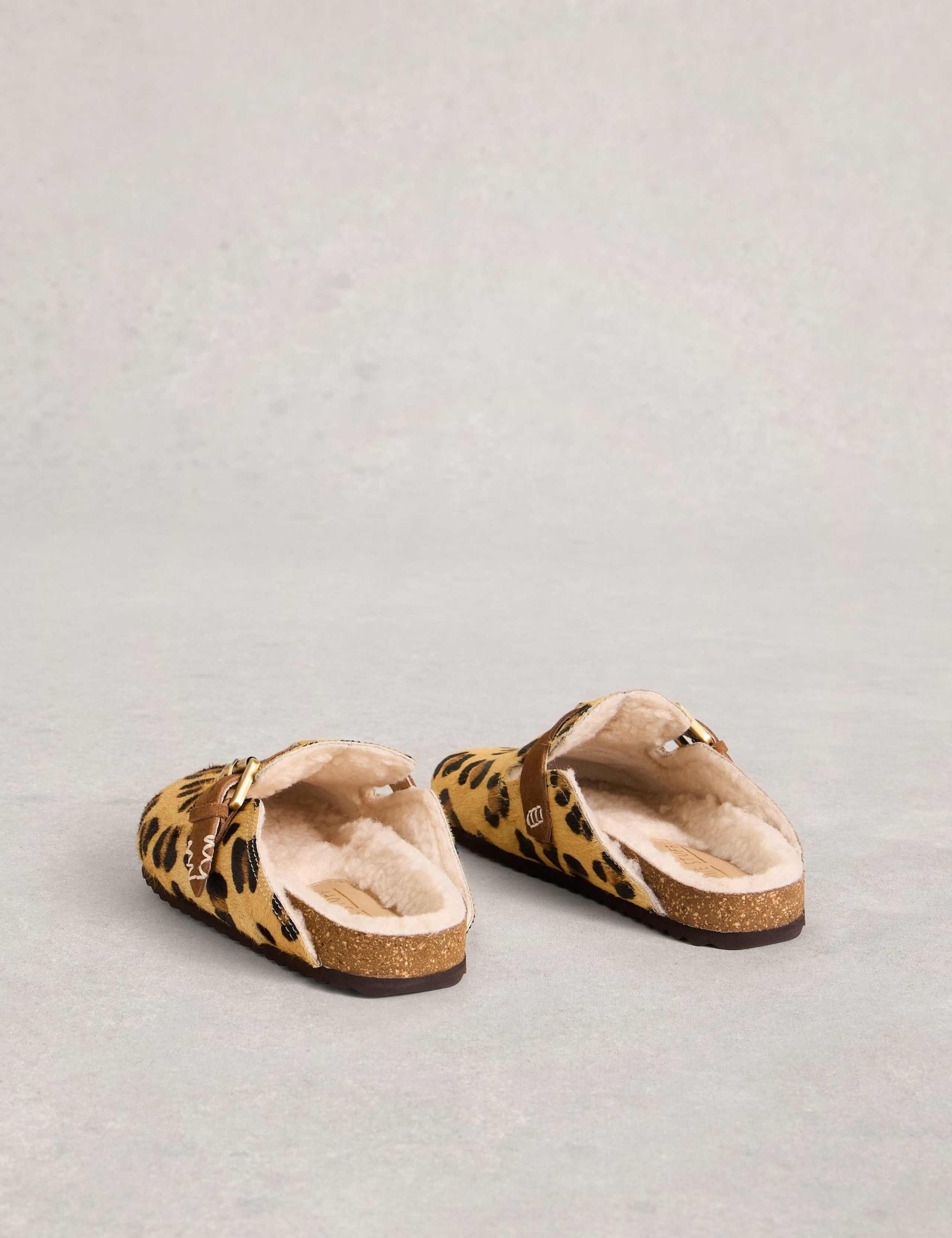 Leather Leopard Print Mules 3 of 5