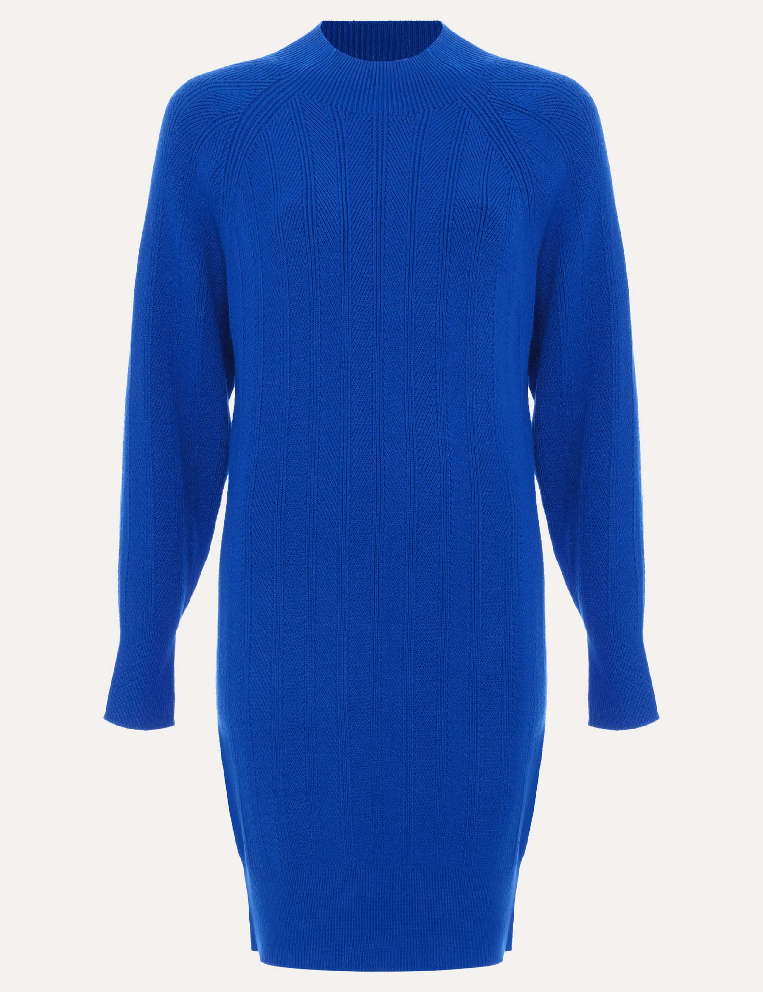 Knitted Textured Round Neck Mini Jumper Dress 2 of 6