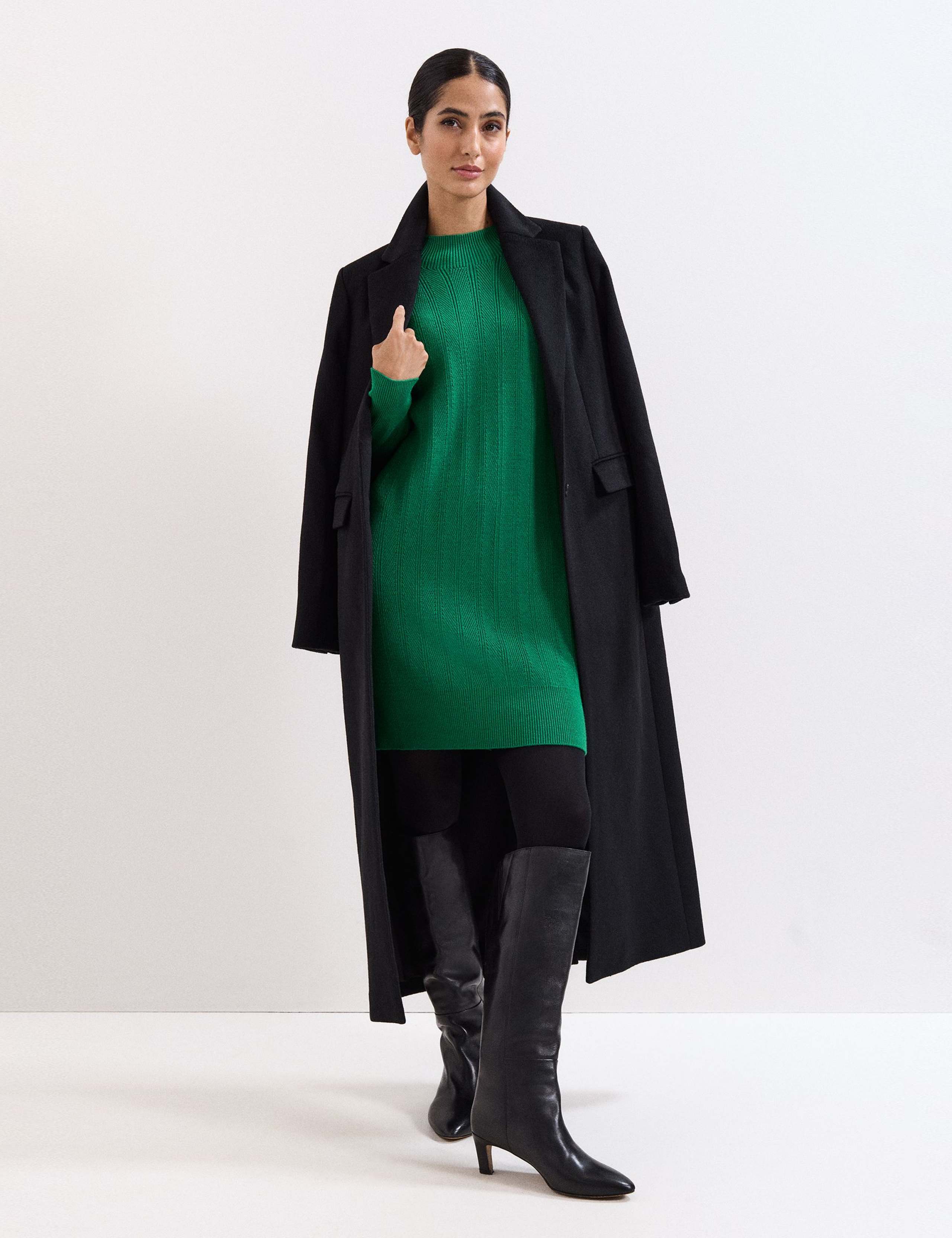 Knitted Textured Round Neck Mini Jumper Dress 7 of 9