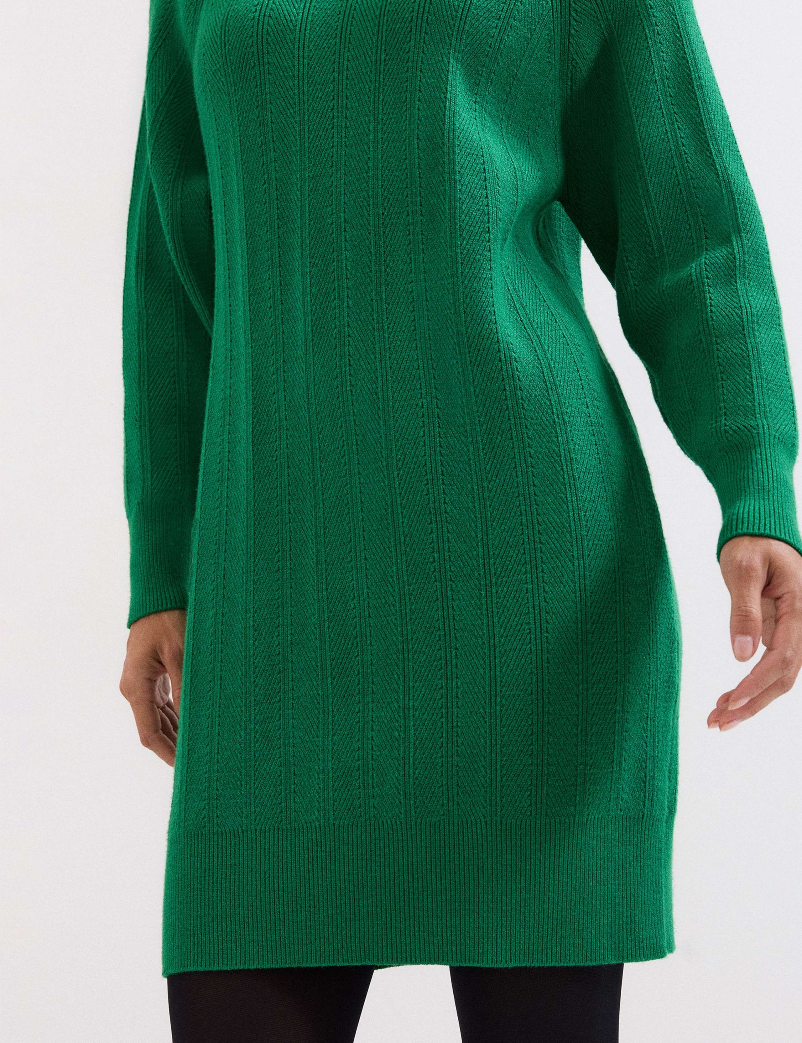 Knitted Textured Round Neck Mini Jumper Dress 8 of 9