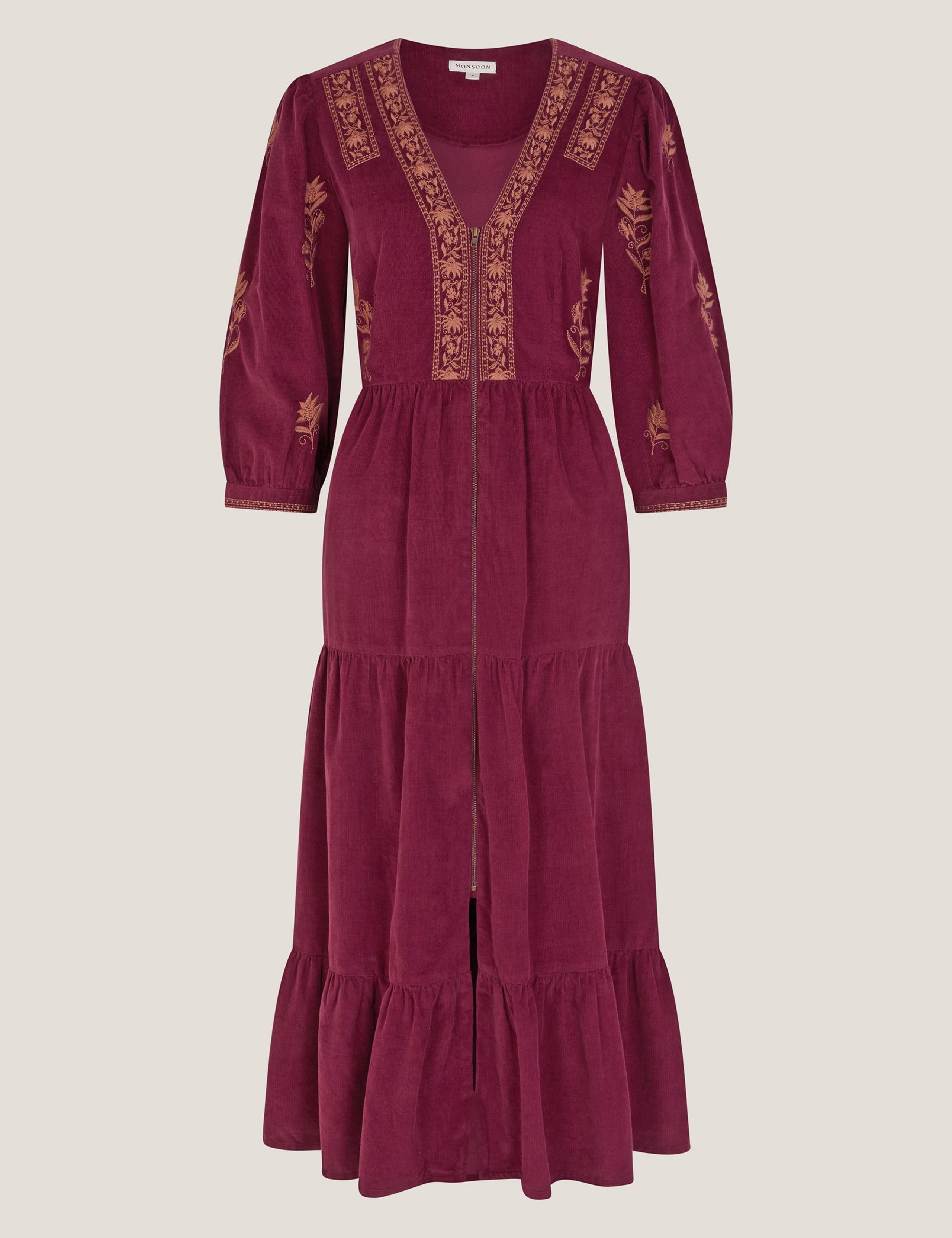 Pure Cotton Midi Waisted Dress 2 of 5