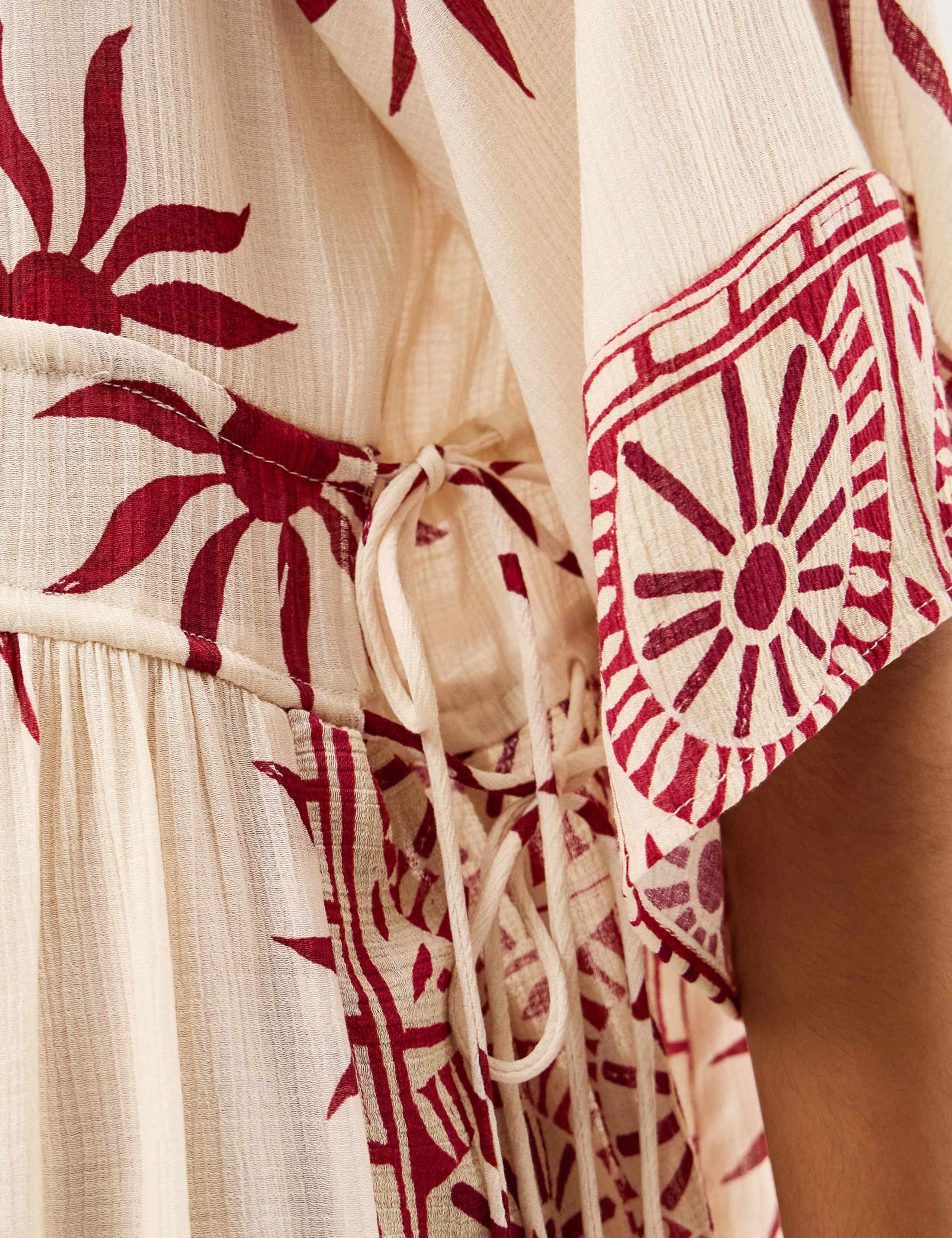 Printed V-Neck Midi Beach Dress 6 of 6