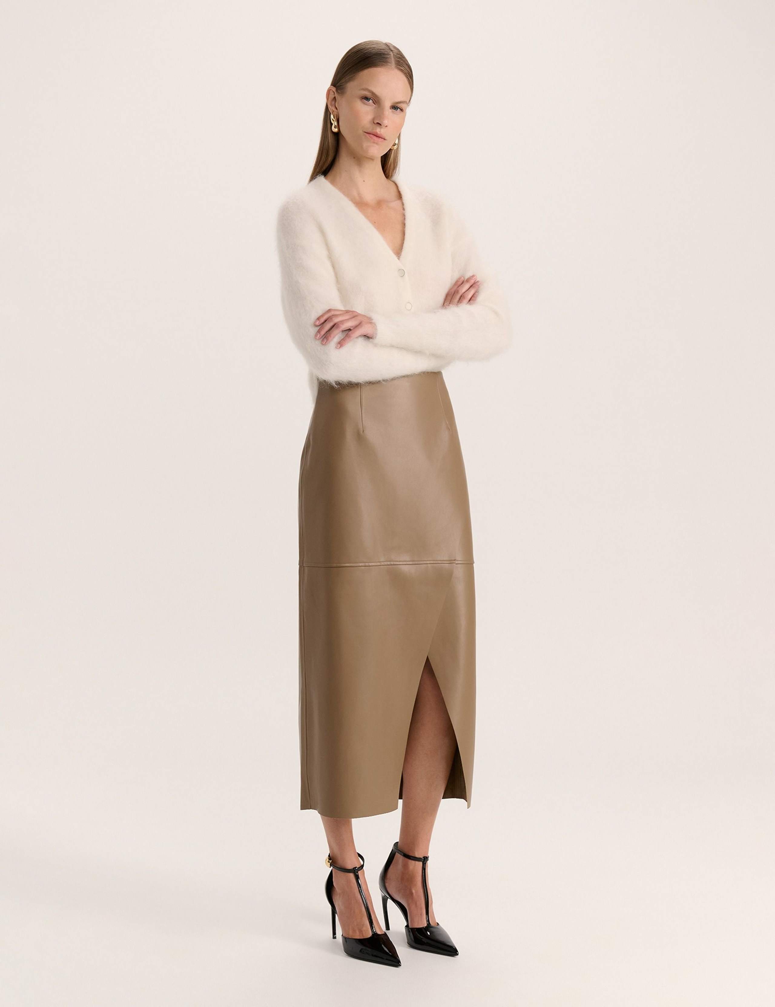 Leather Look Midi Wrap Skirt 2 of 5
