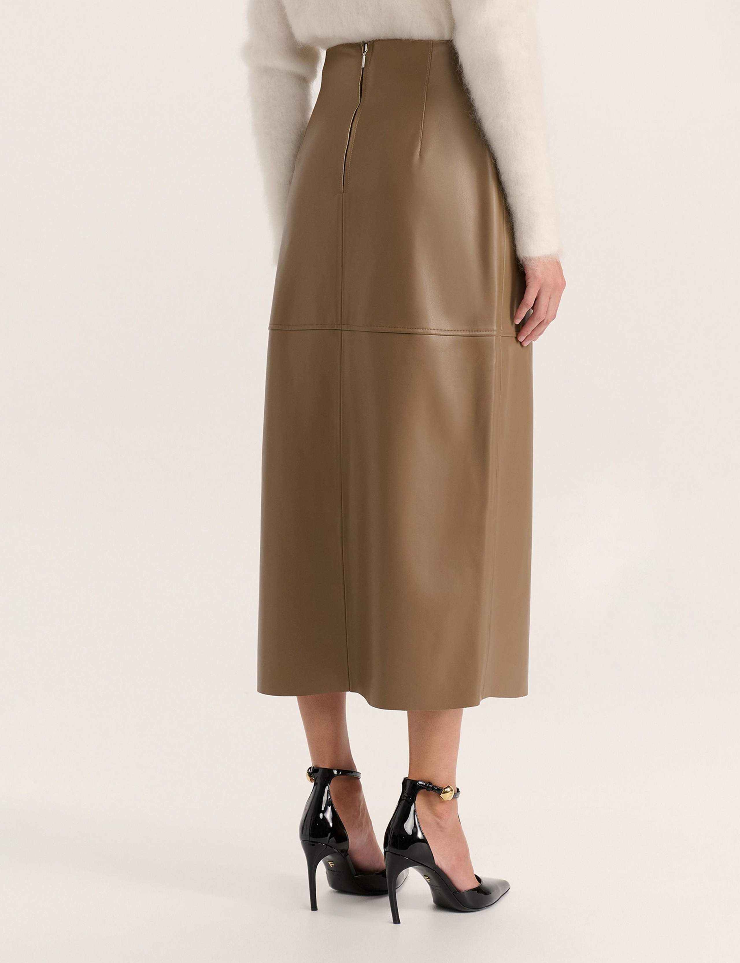 Leather Look Midi Wrap Skirt 4 of 5