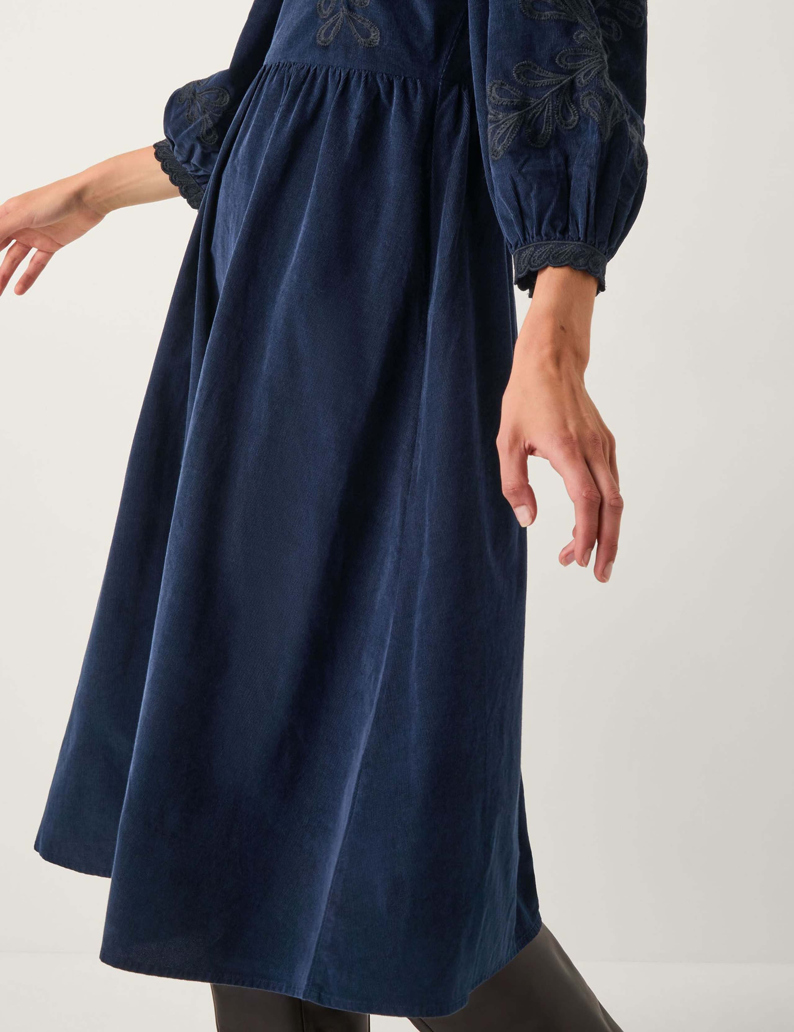 Cord Embroidered Midi Skater Dress 2 of 4