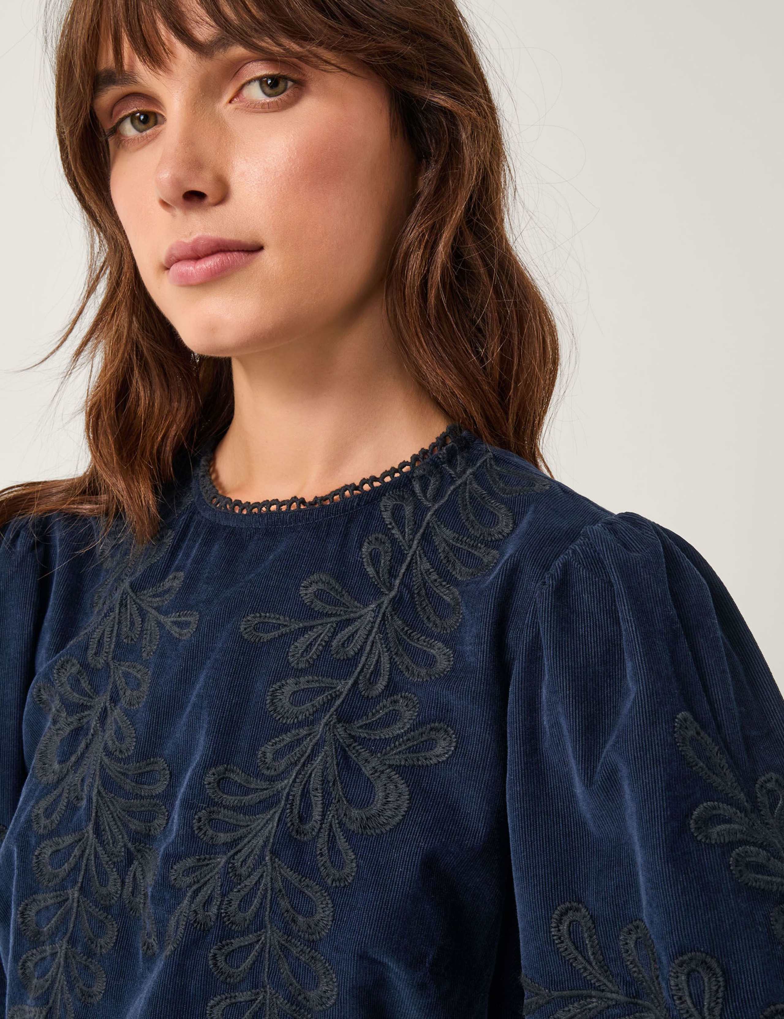 Cord Embroidered Midi Skater Dress 4 of 4