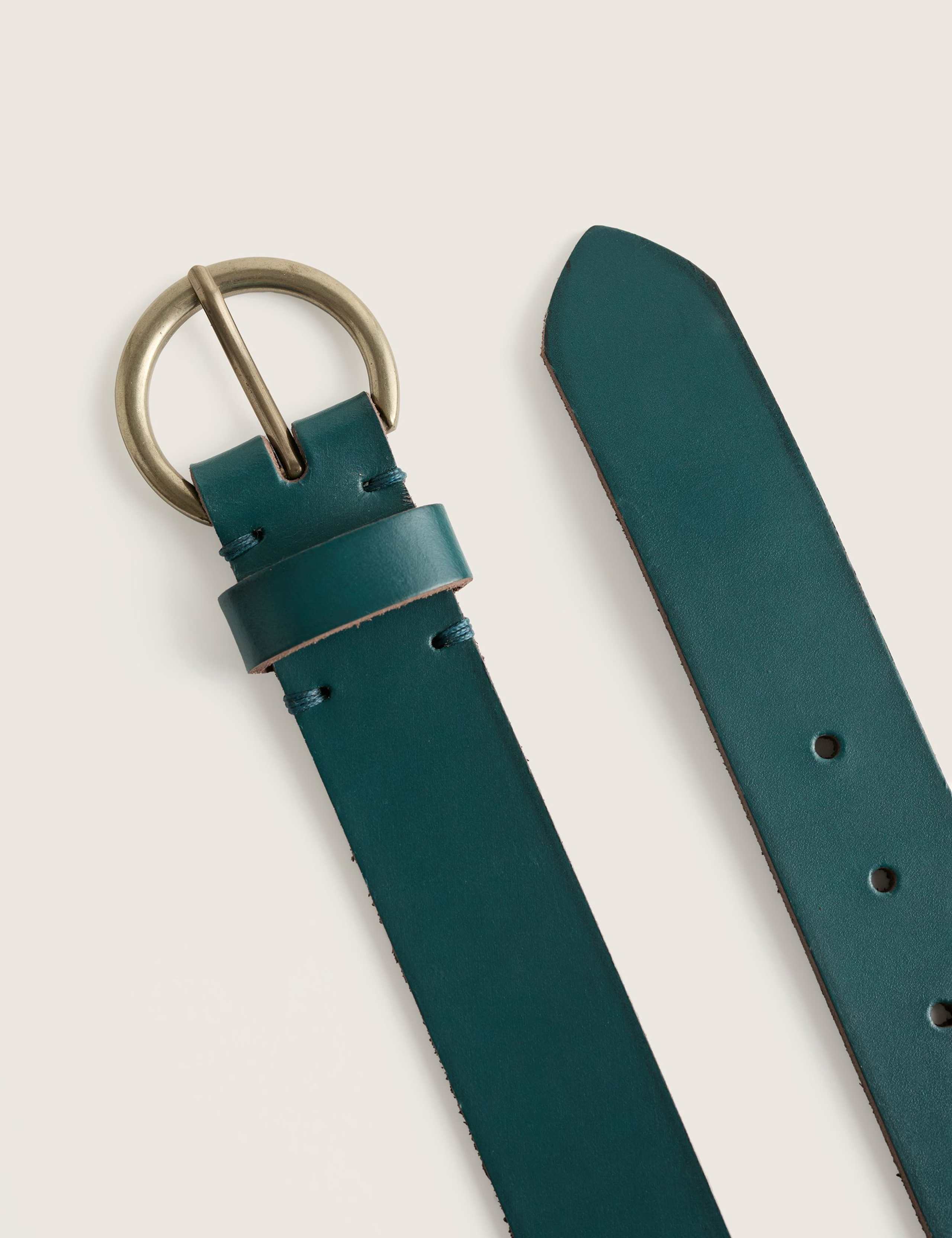 Leather Circle Buckle Jeans Belt 2 of 4