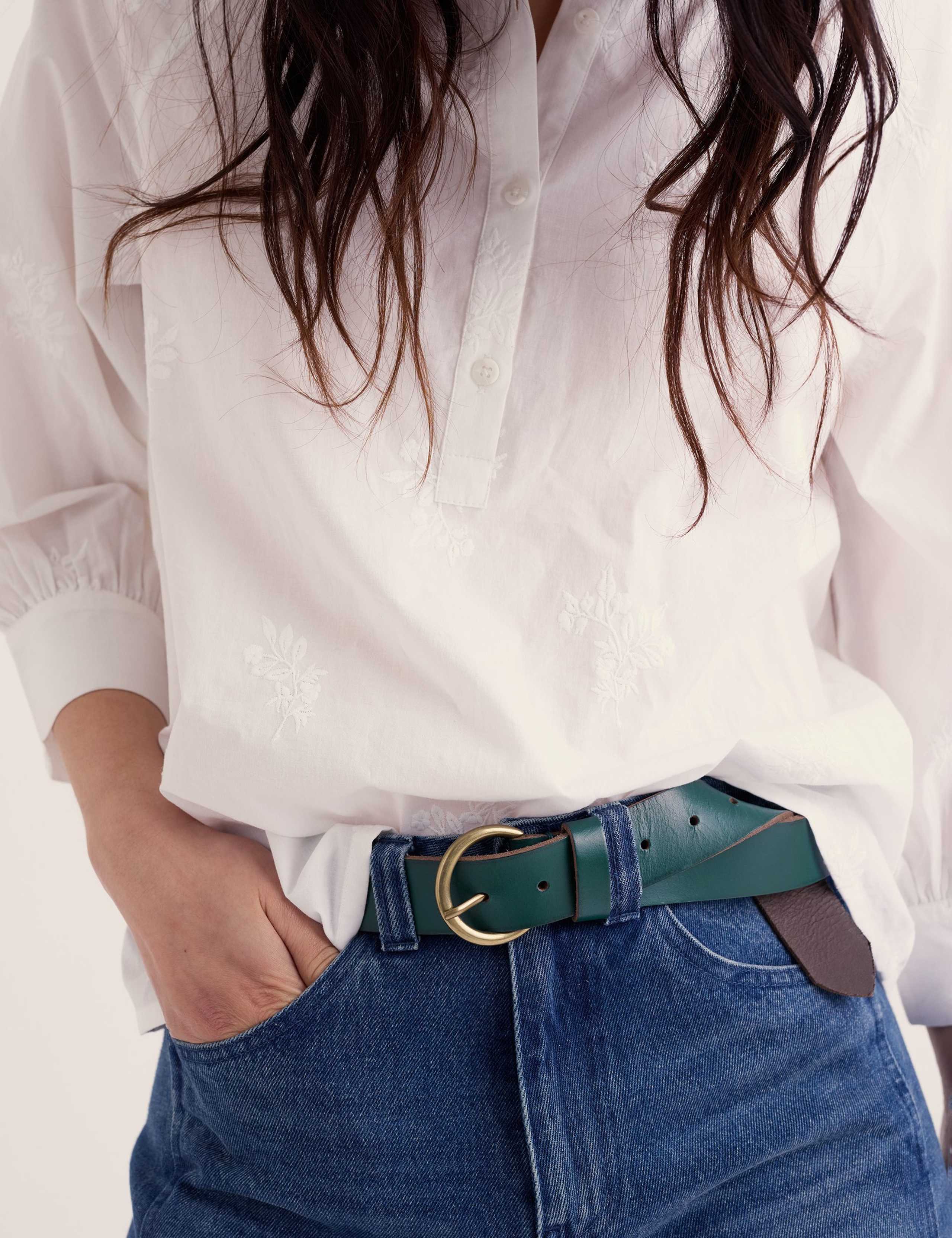 Leather Circle Buckle Jeans Belt 4 of 4