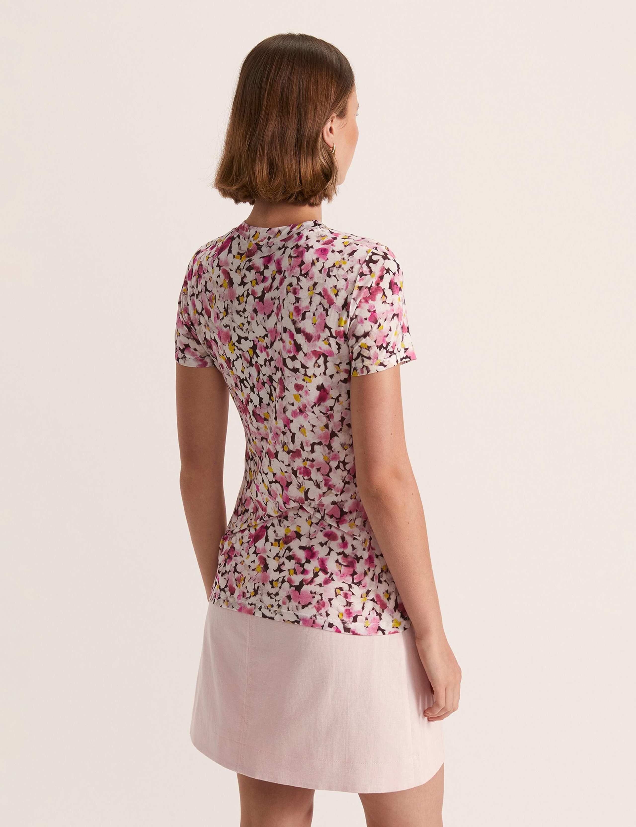 Pure Modal Floral Crew Neck T-Shirt 4 of 5
