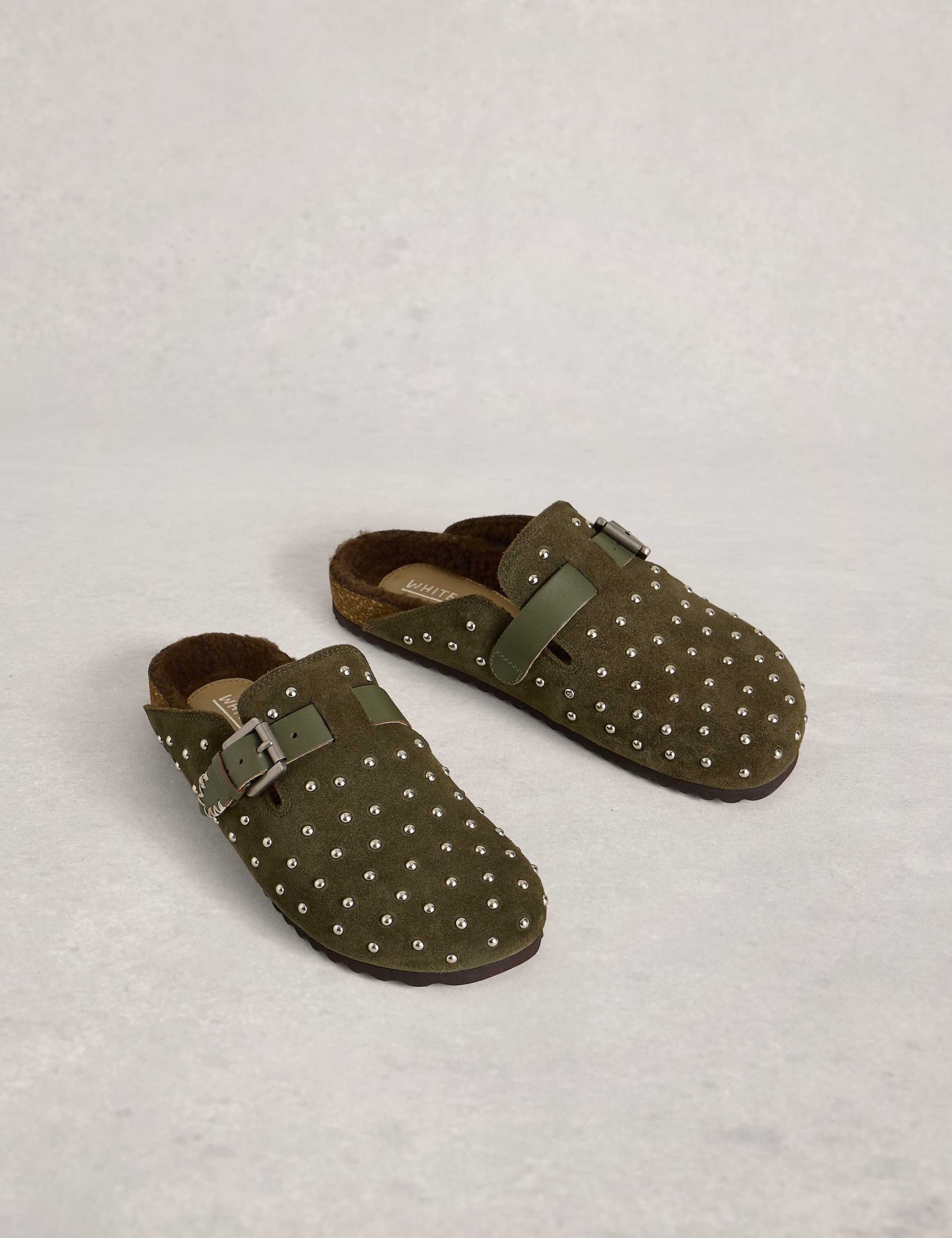 Leather Studded Flat Heel Mules 2 of 4