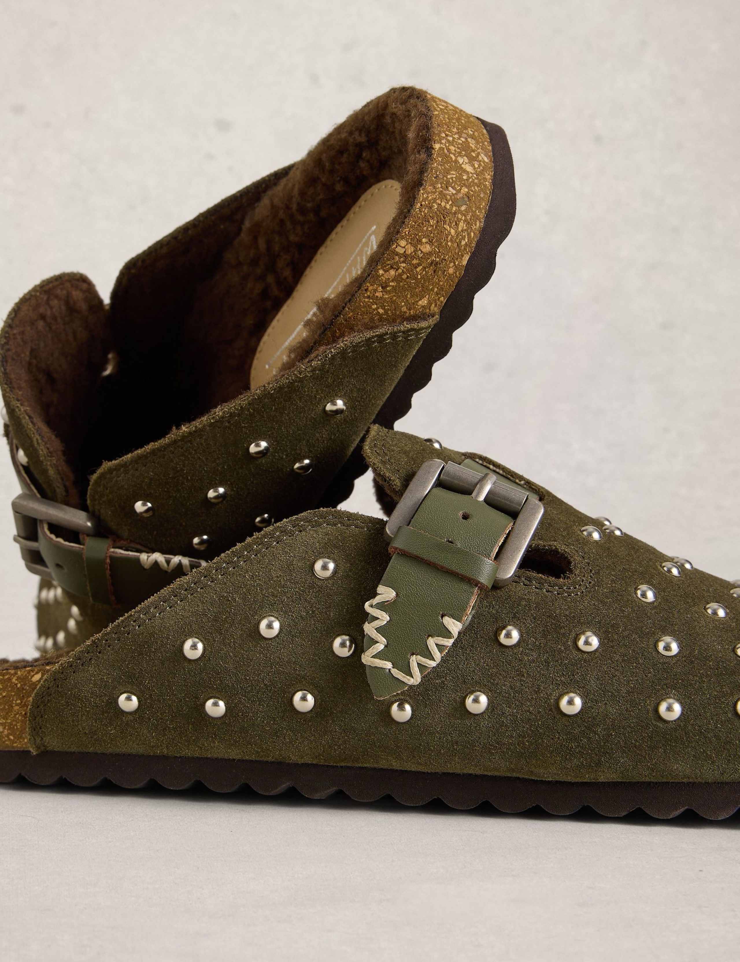 Leather Studded Flat Heel Mules 4 of 4