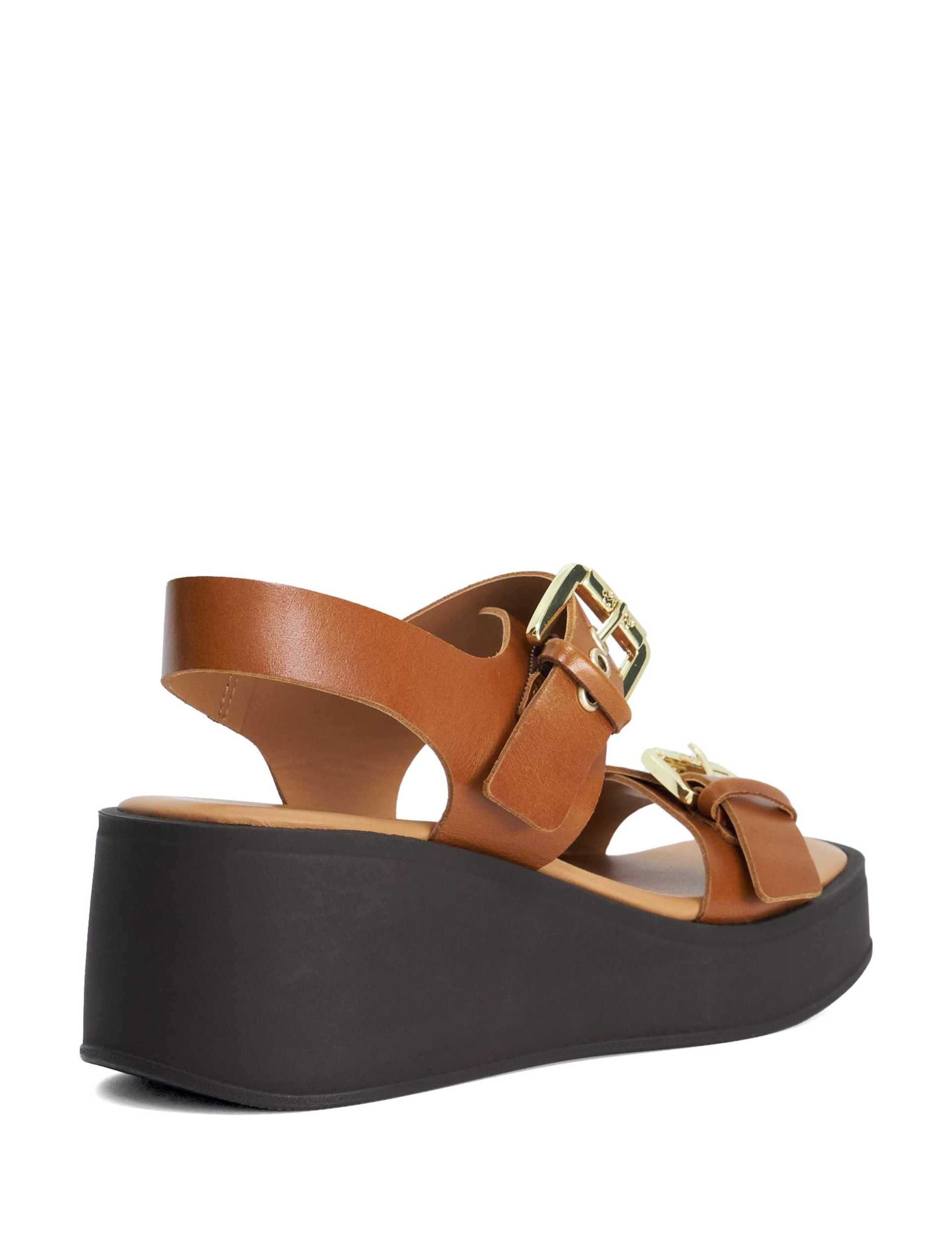 Leather Buckle Strappy Wedge Sandals 4 of 5