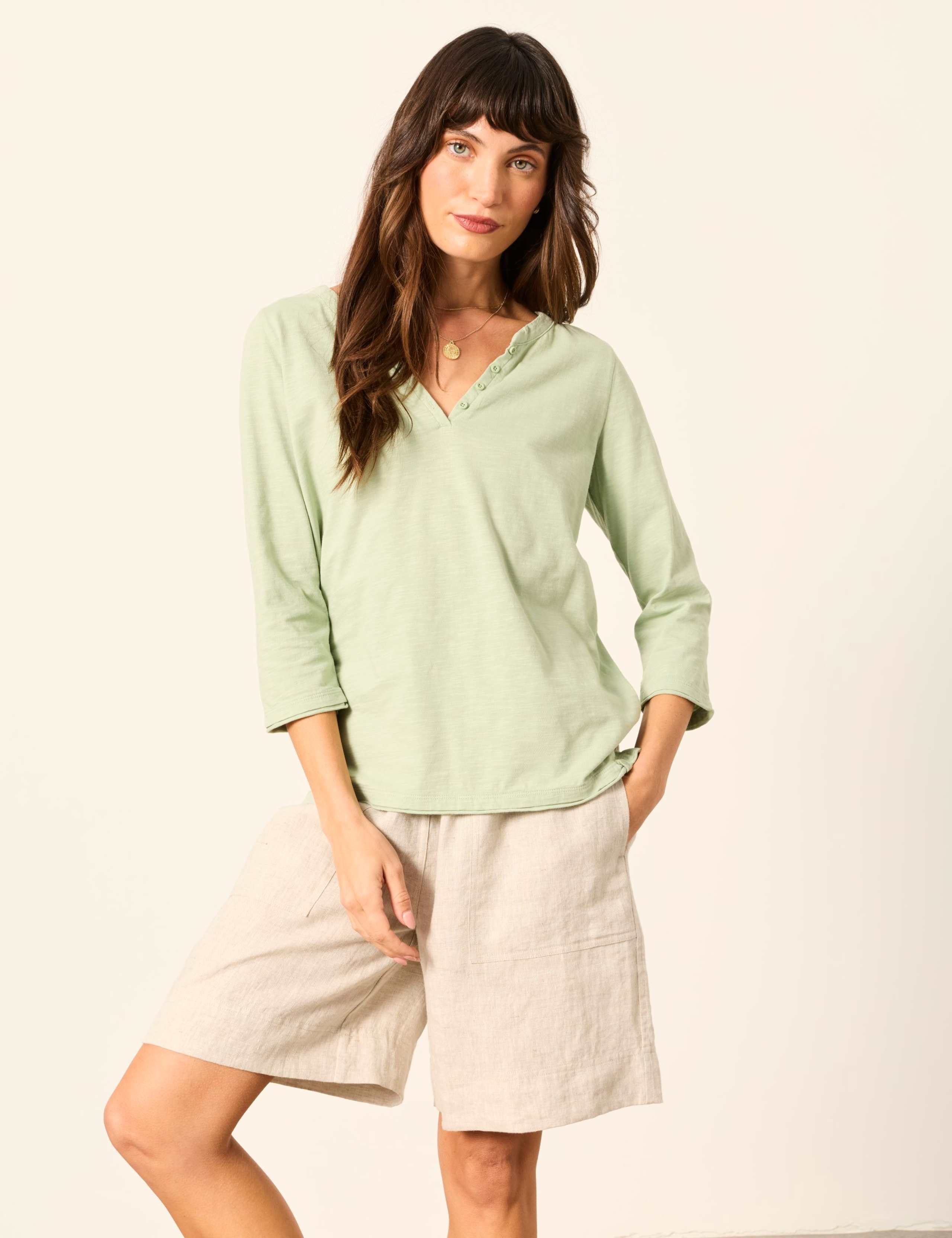 Pure Cotton V-Neck T-Shirt 1 of 5
