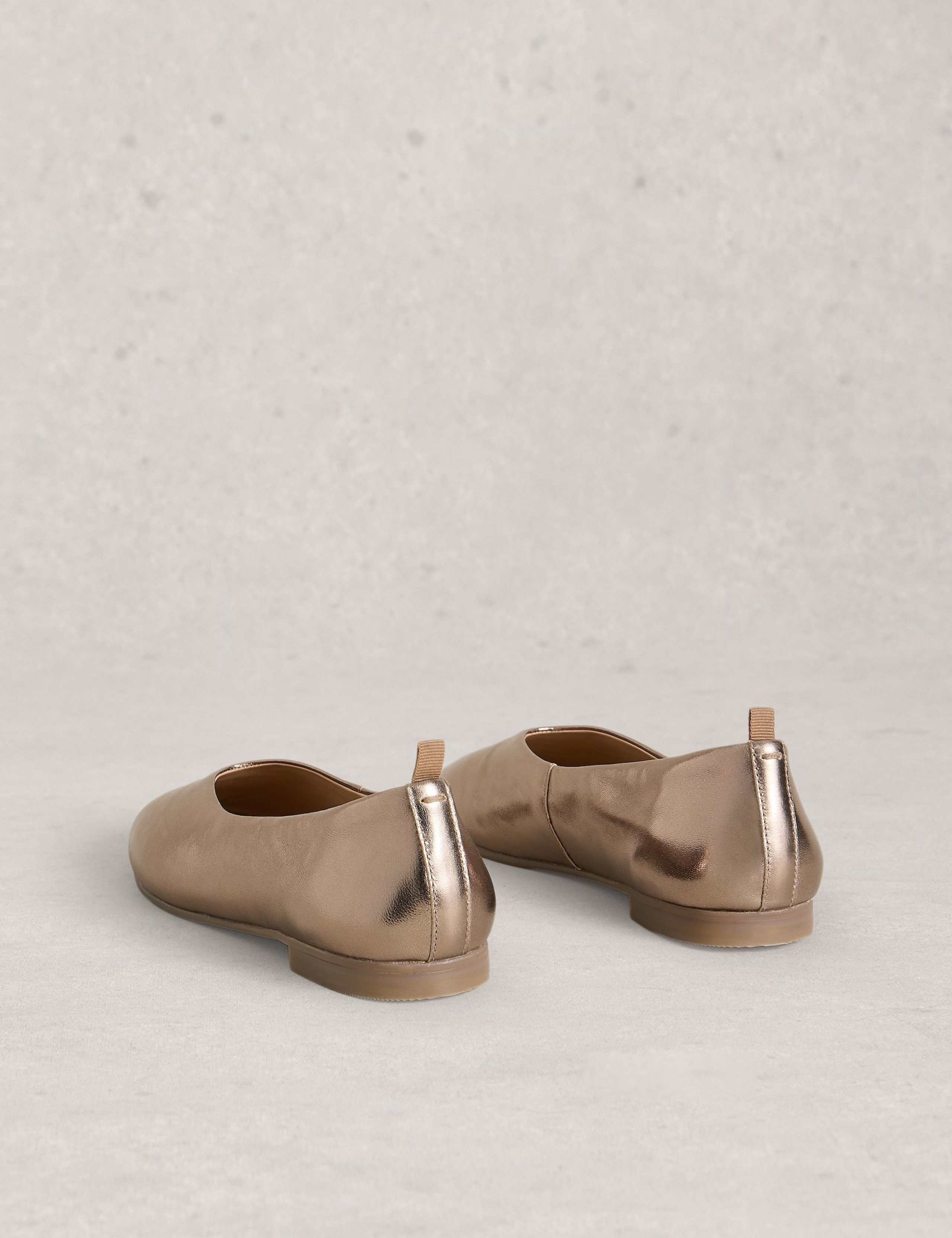 Leather Metallic Ballet Pumps 4 of 4