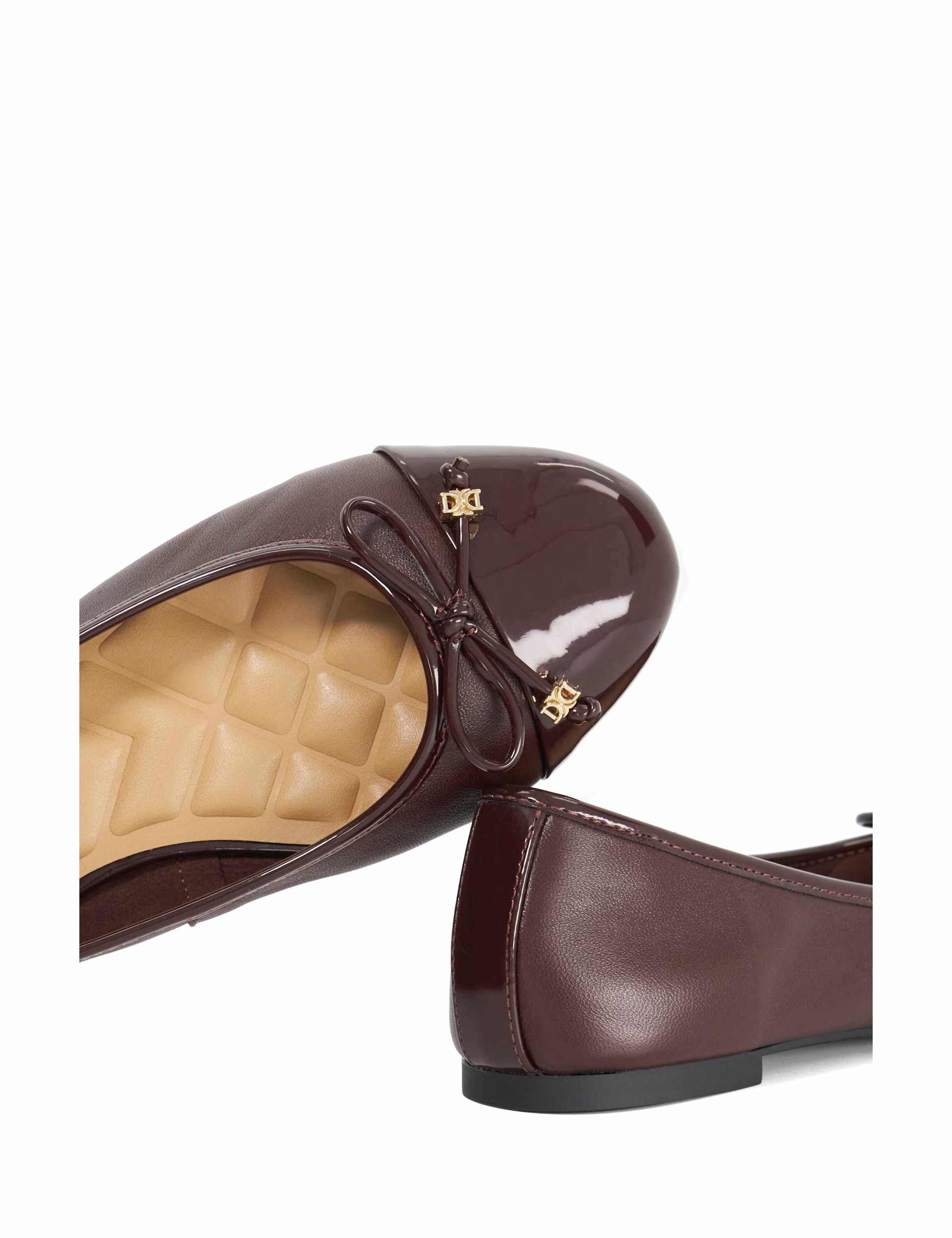 Wide Fit Leather Flatform Ballet Pumps 4 of 6