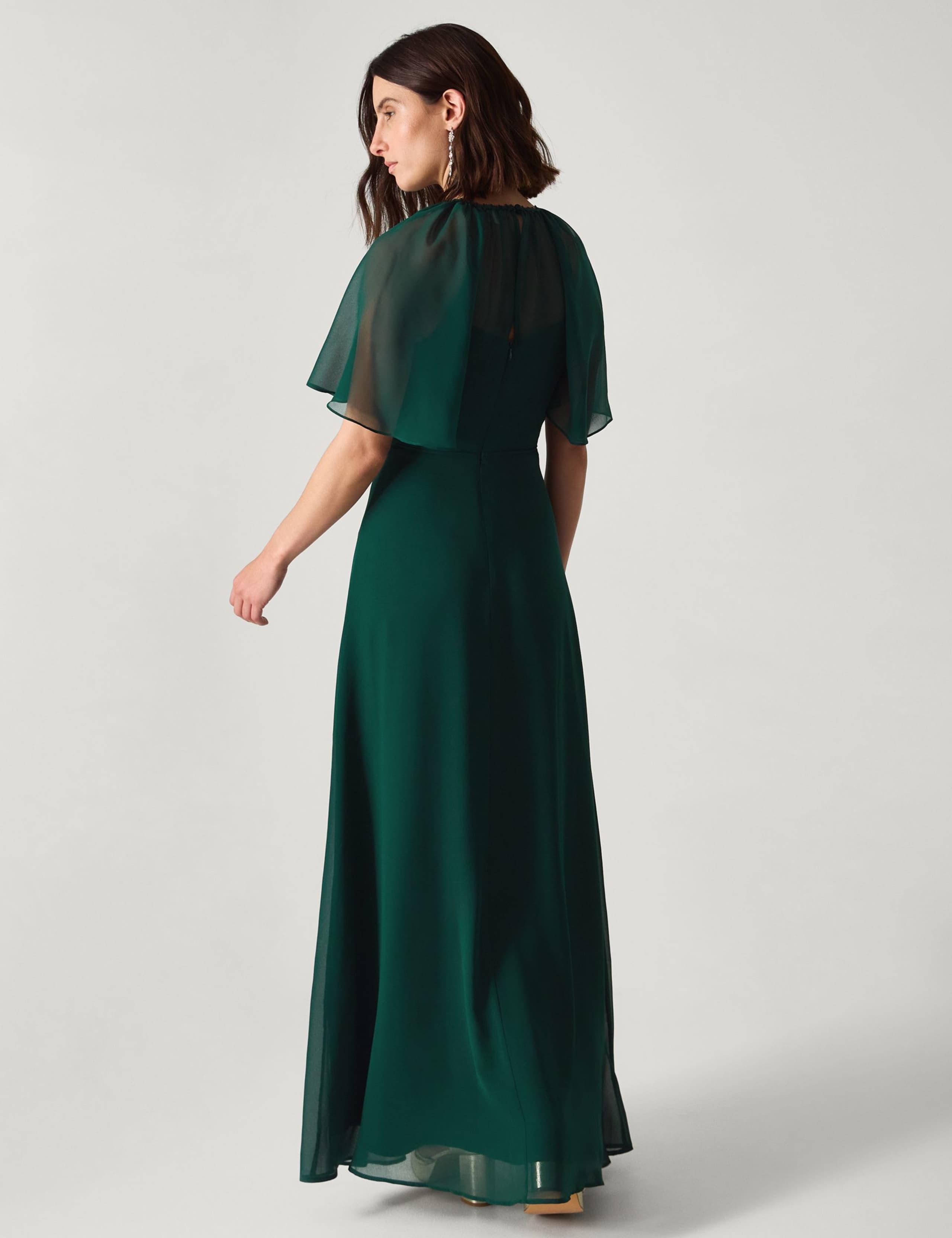 Chiffon Angel Sleeve Maxi Column Dress 5 of 5