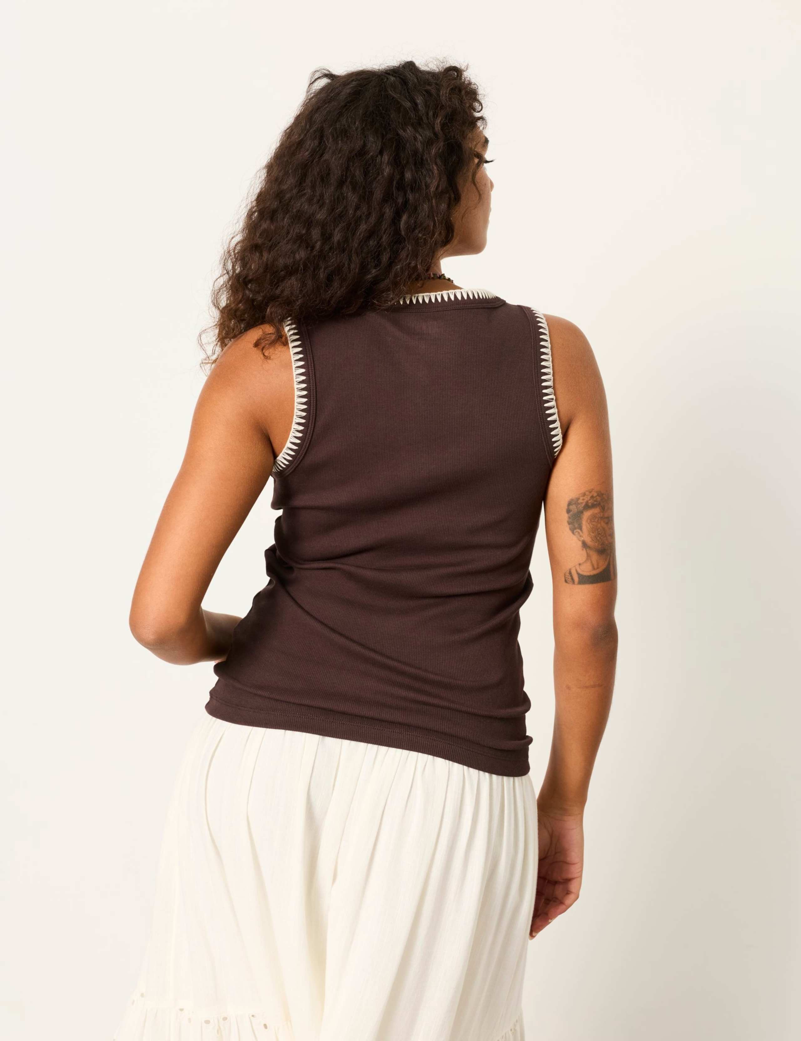 Cotton Rich Ribbed Scoop Neck Vest 3 of 6