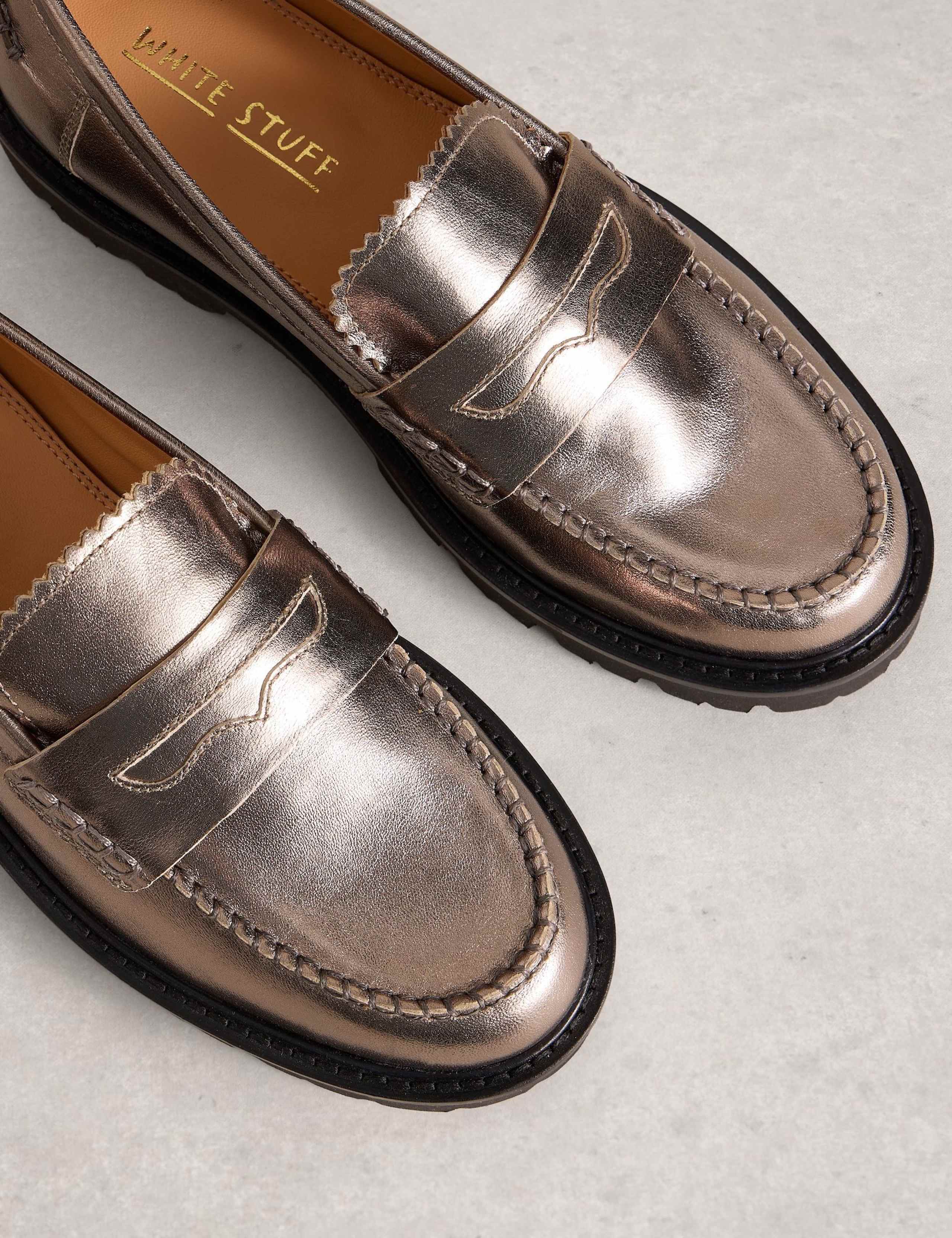 Suede Block Heel Round Toe Loafers 4 of 4