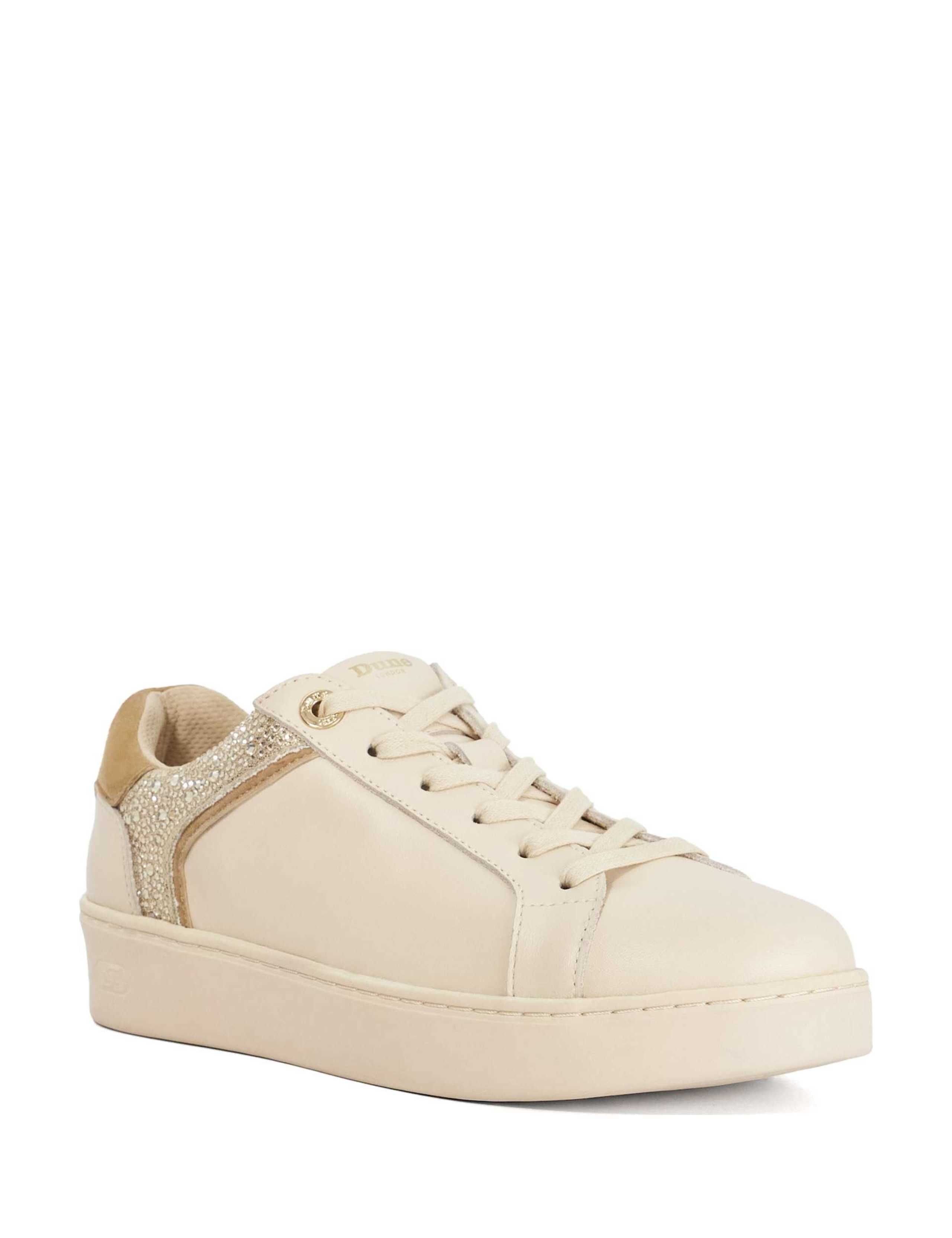 Leather Lace Up Sparkle Cupsole Trainers 2 of 6