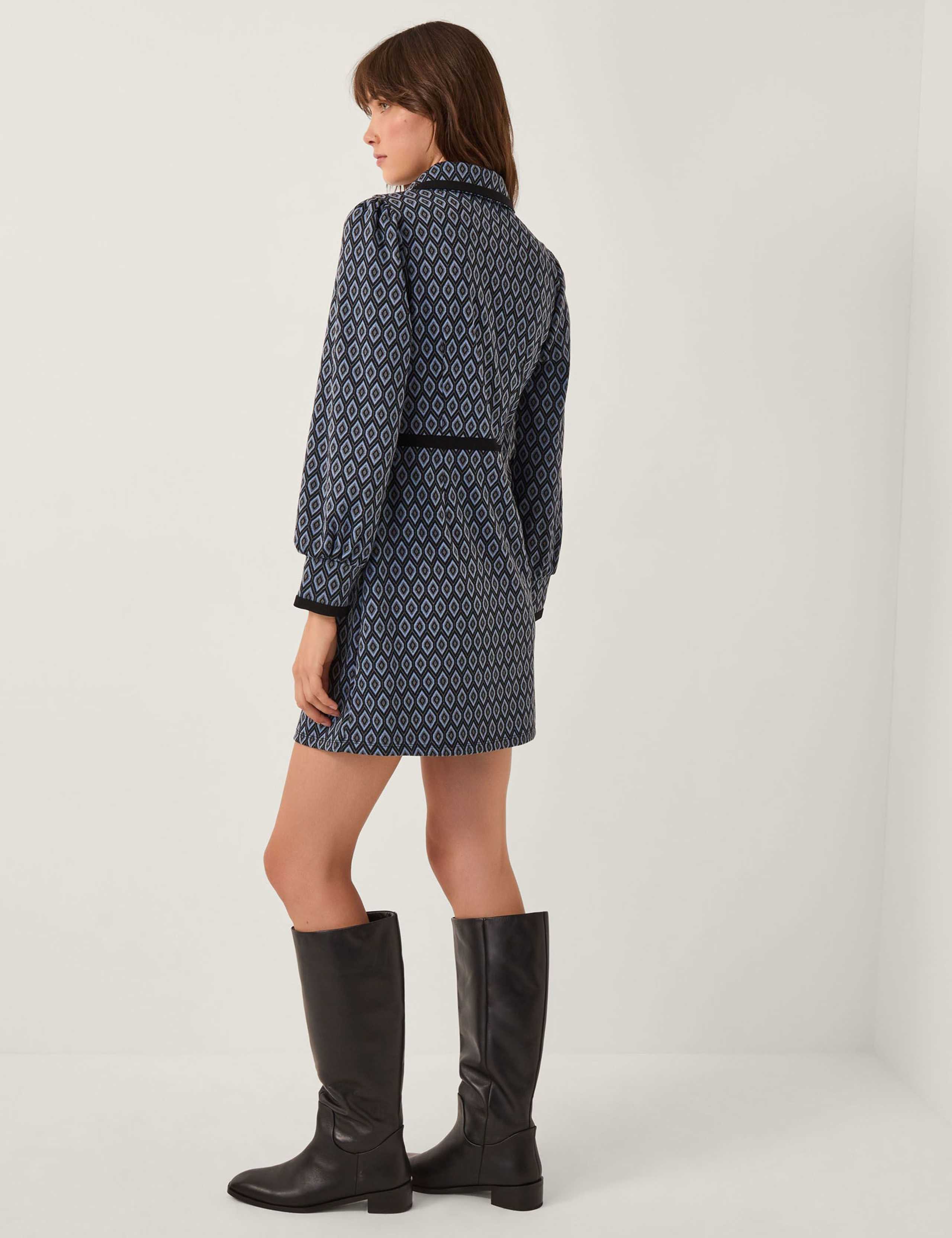 Jacquard Mini Shirt Dress 3 of 4