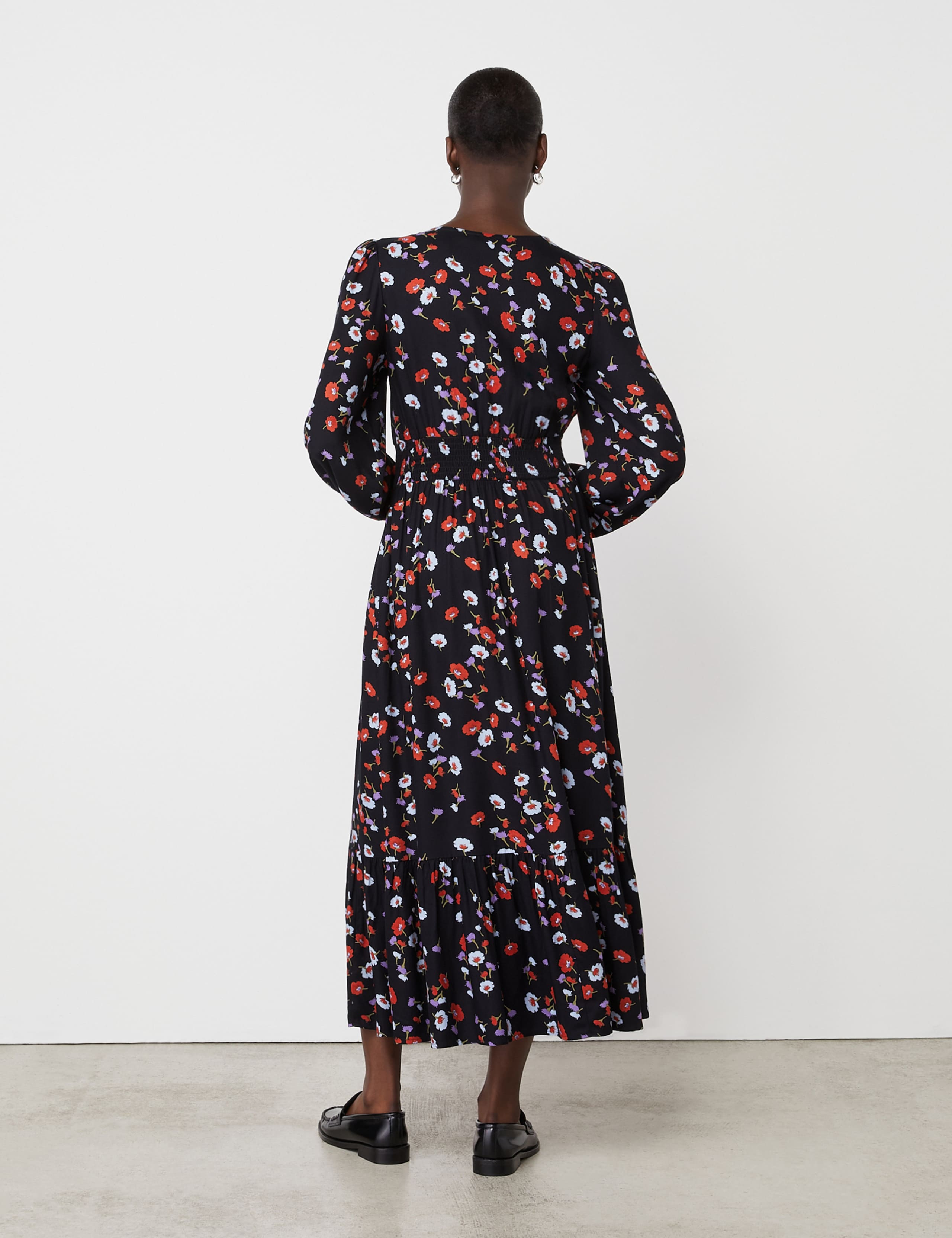 Floral V-Neck Midaxi Tiered Dress 2 of 4