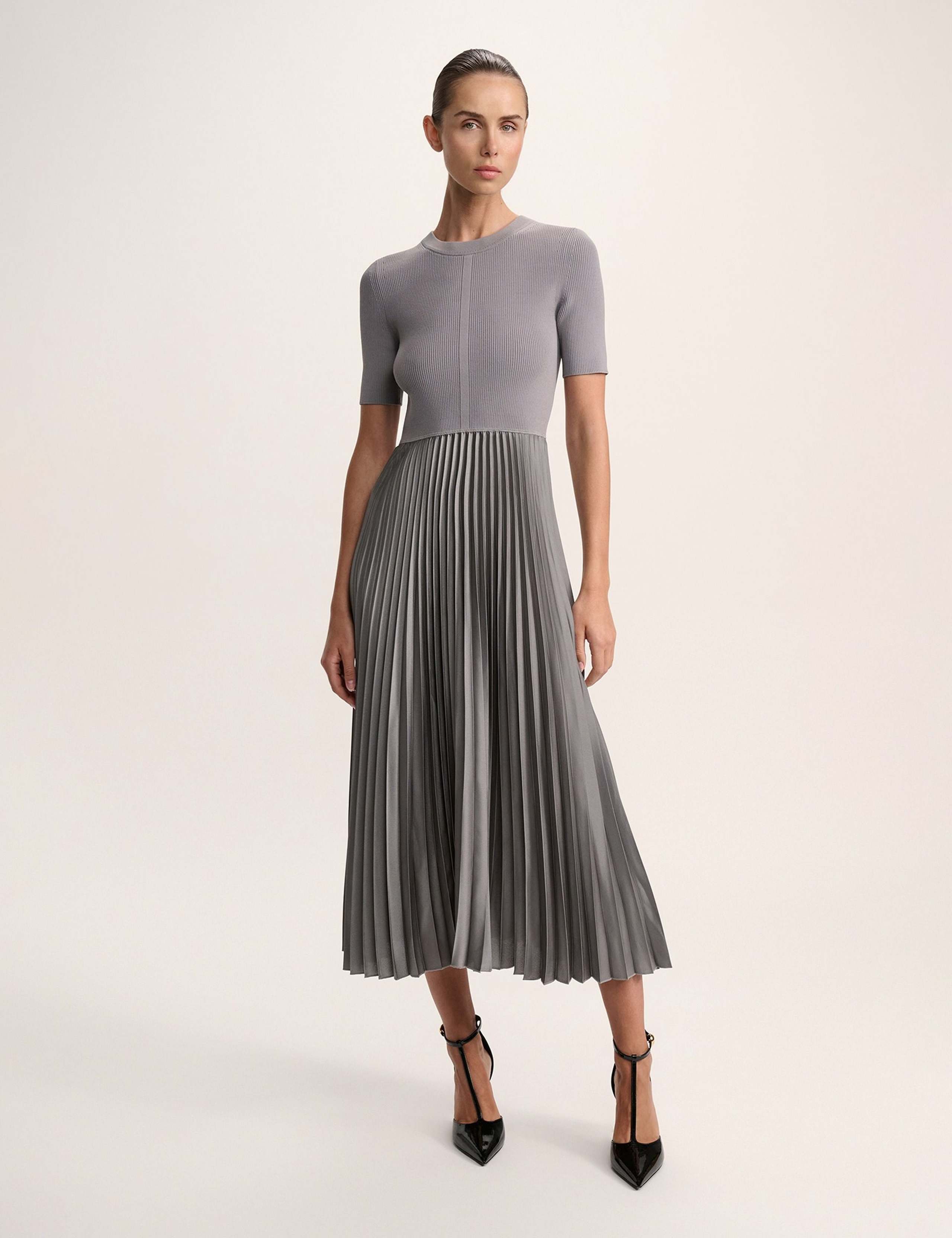 Textured Midi Skater Dress 2 of 6