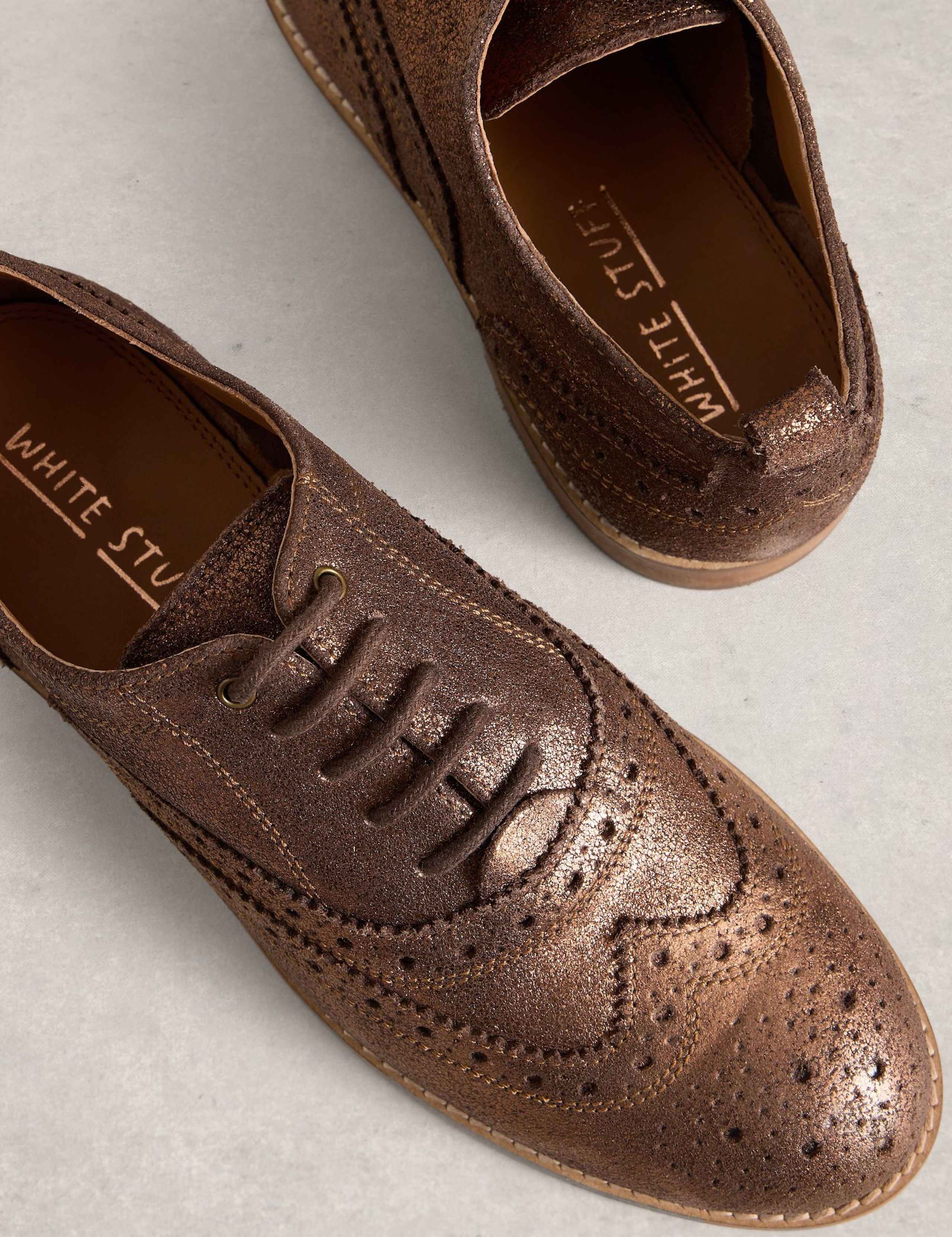 Leather Metallic Lace Up Brogues 4 of 4