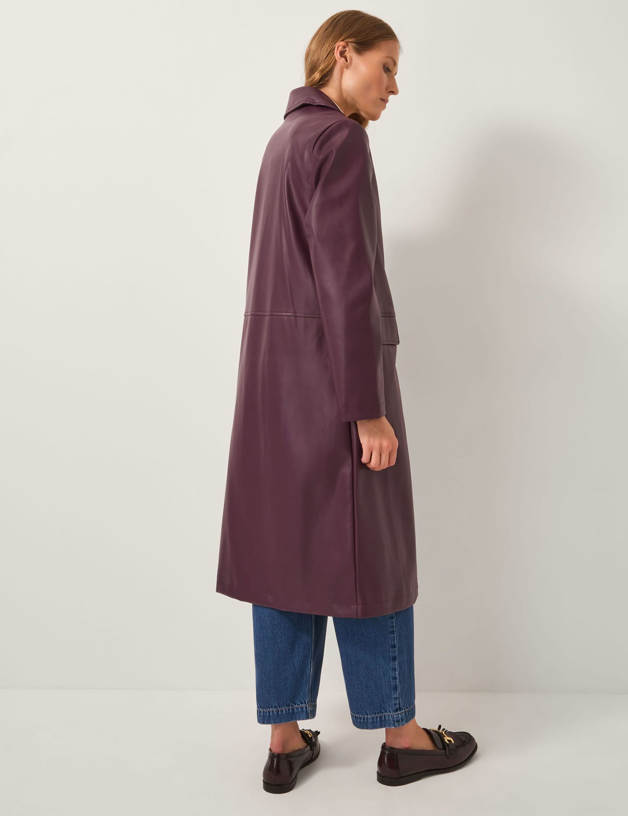 Faux Leather Trench Coat 4 of 5