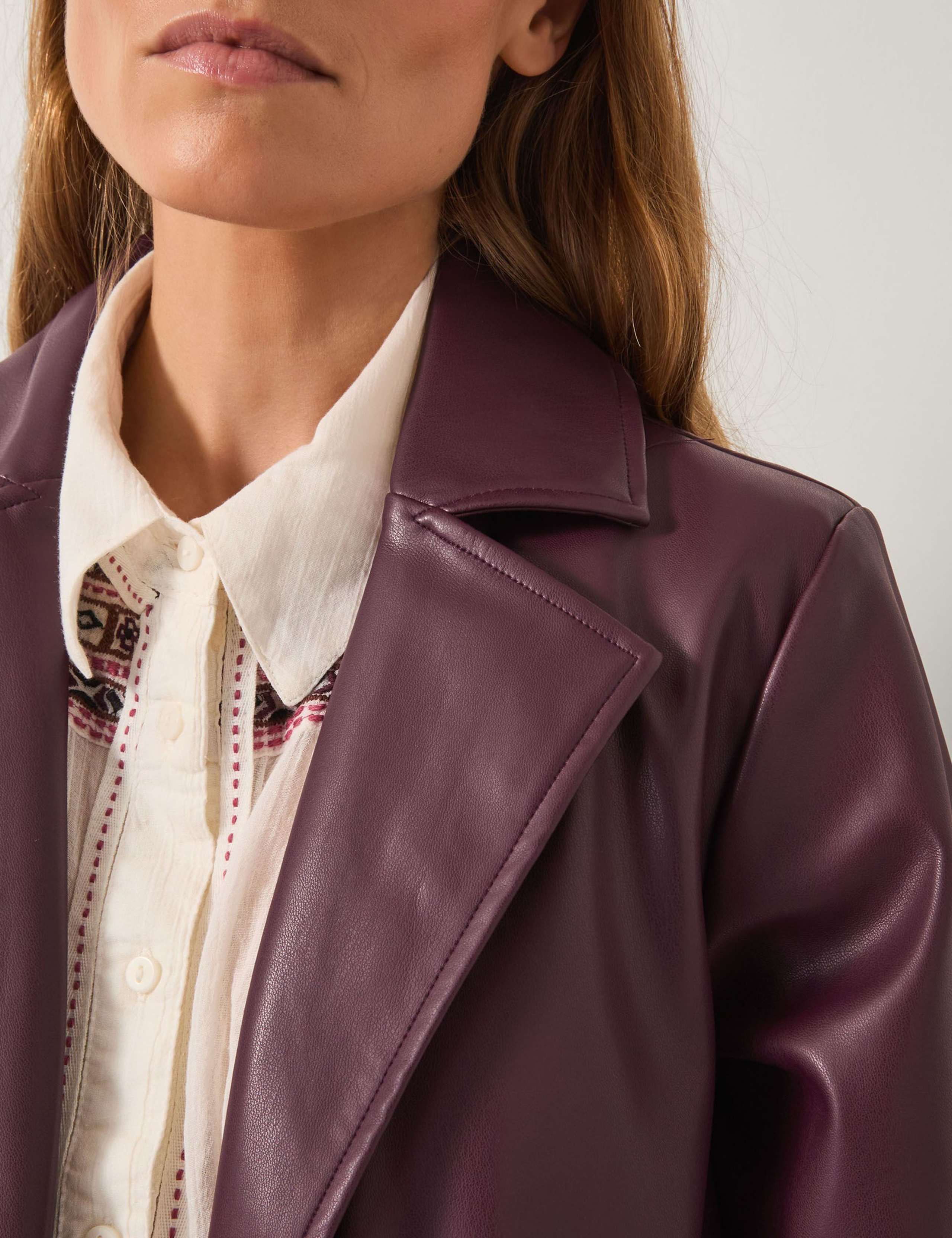 Faux Leather Trench Coat 5 of 5