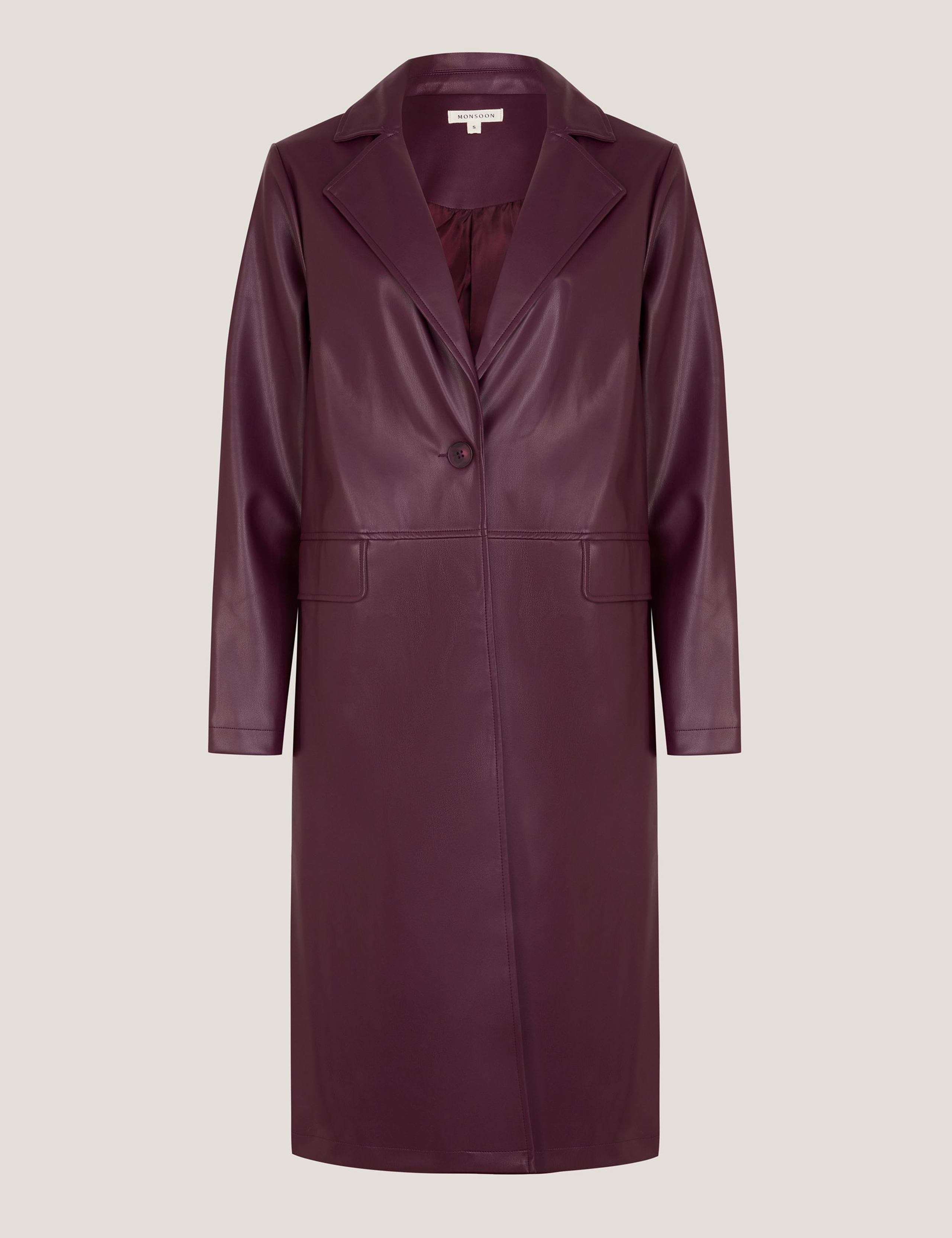 Faux Leather Trench Coat 2 of 5