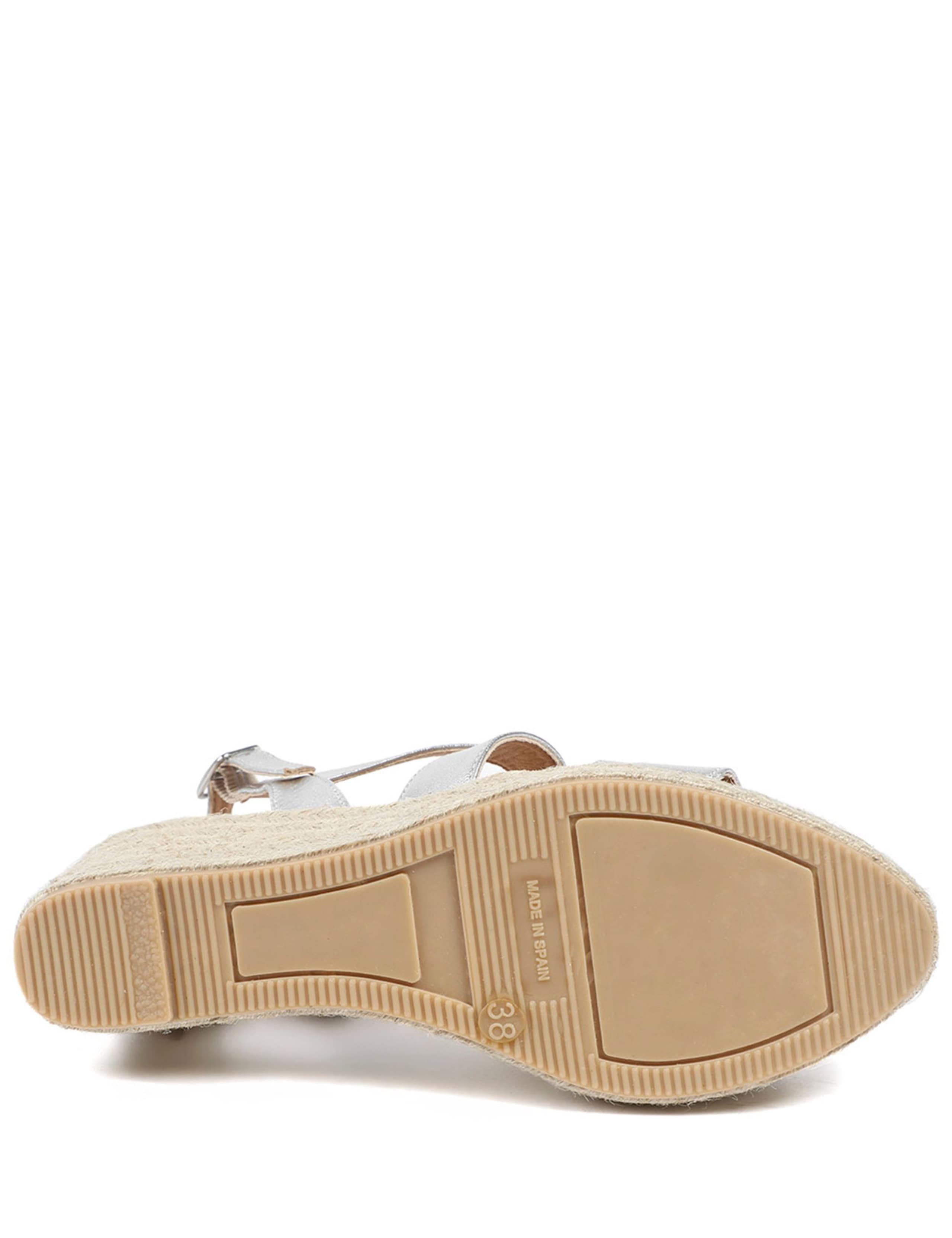 Leather Metallic Wedge Espadrille Sandals 6 of 6