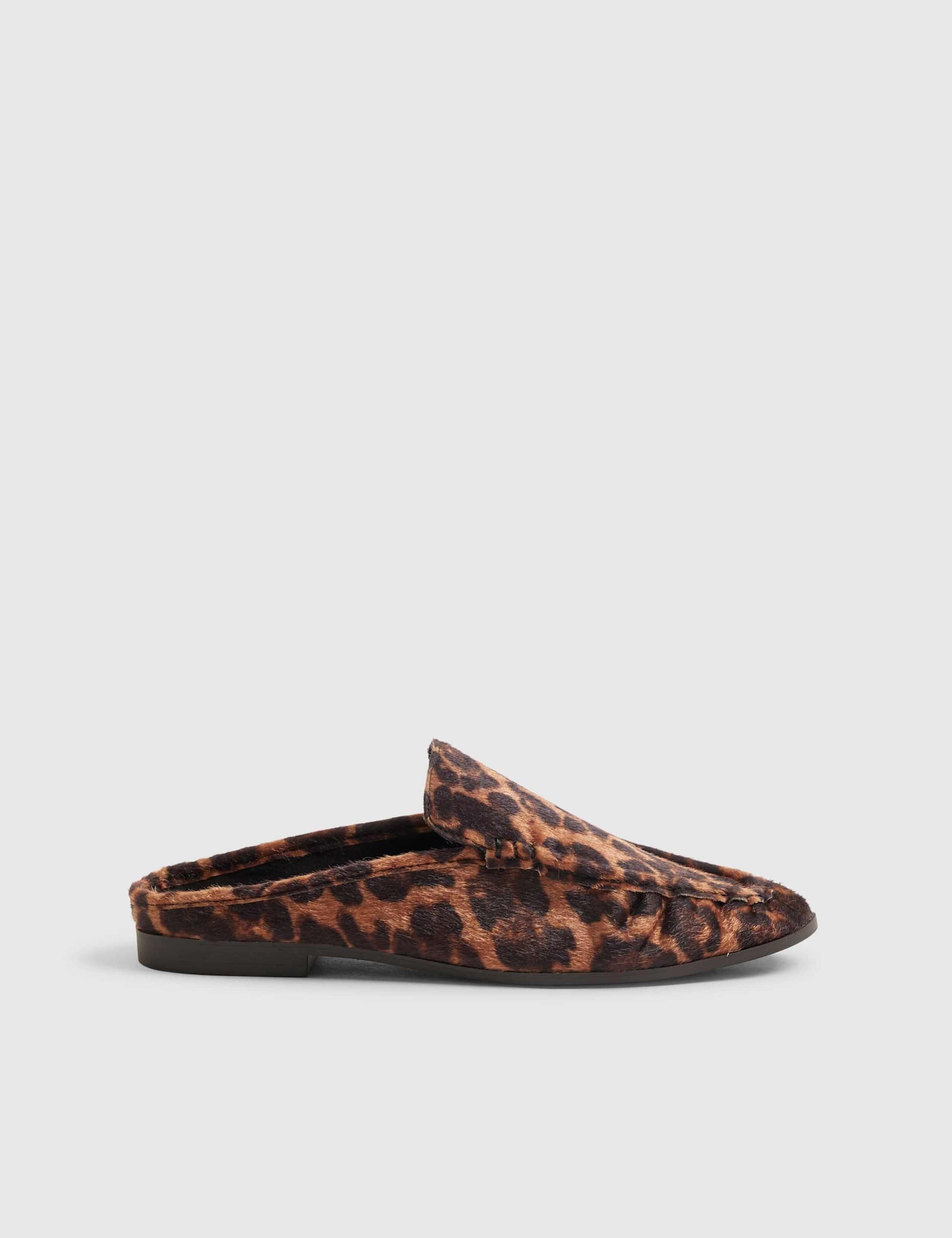 Leopard Print Slip On Flat Loafers 1 of 5