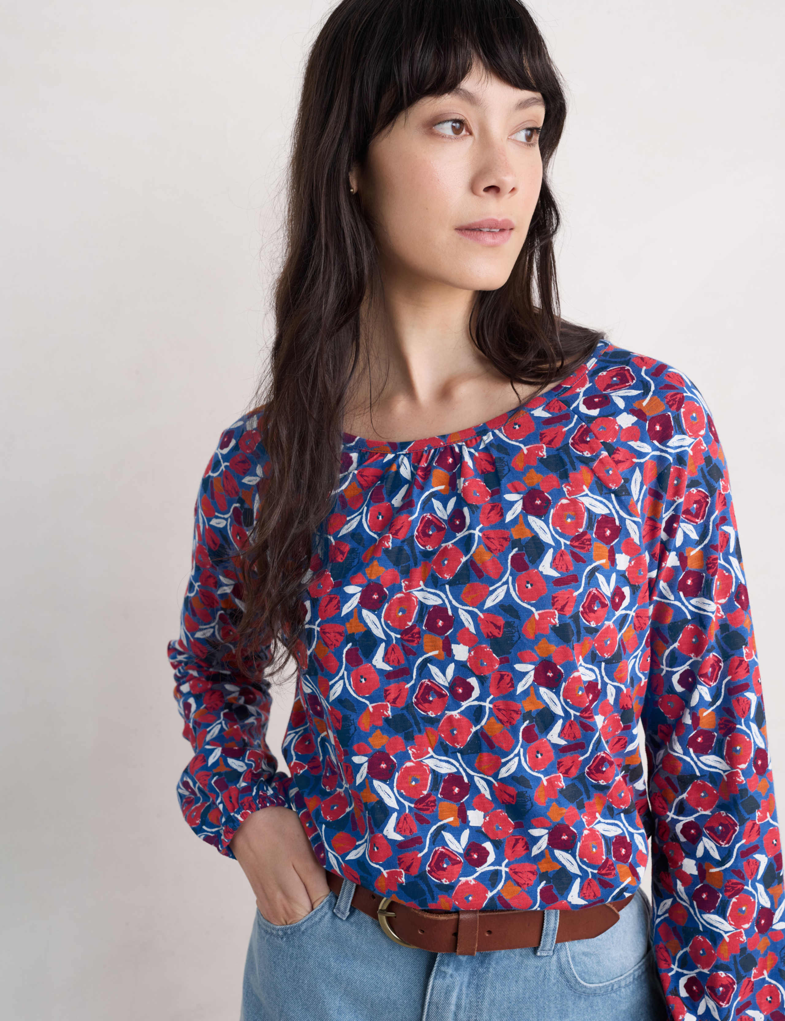 Pure Cotton Floral Top 3 of 4
