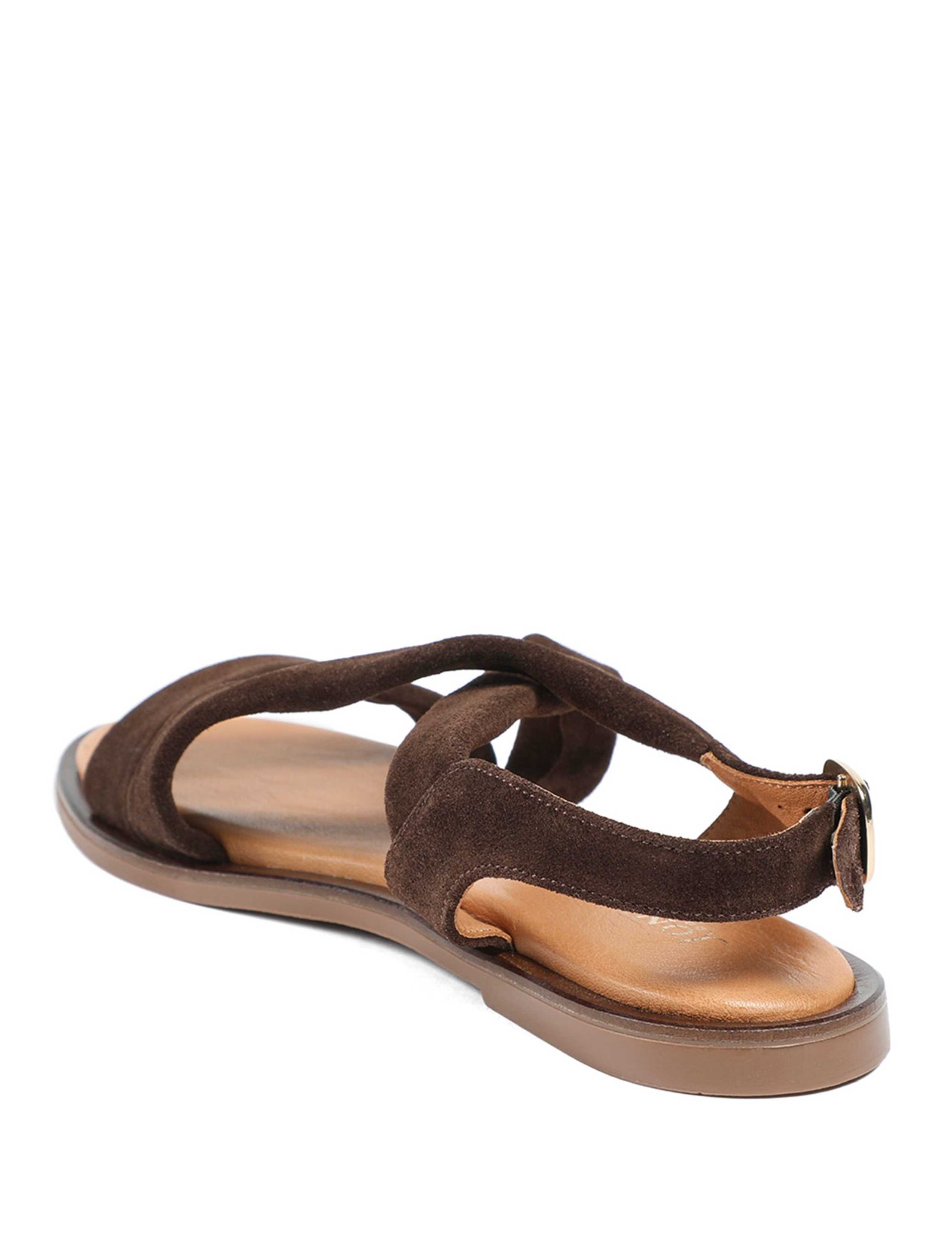 Wide Fit Suede Buckle Flat Sandals 3 of 6