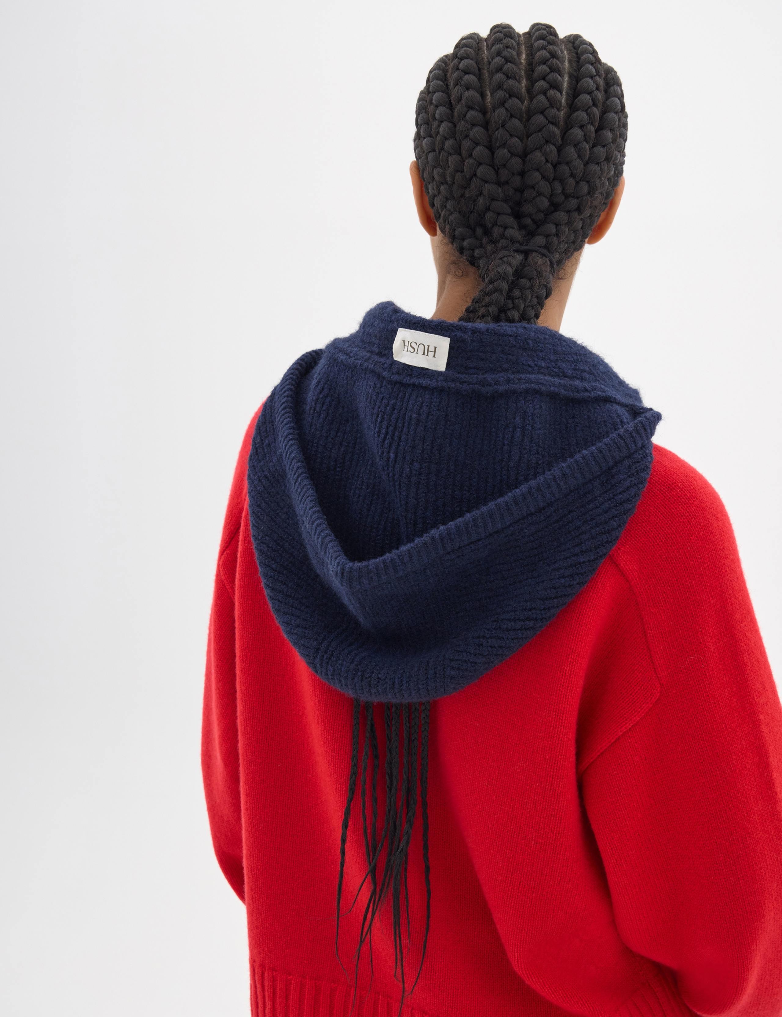 Knitted Textured Hooded Scarf 3 of 3
