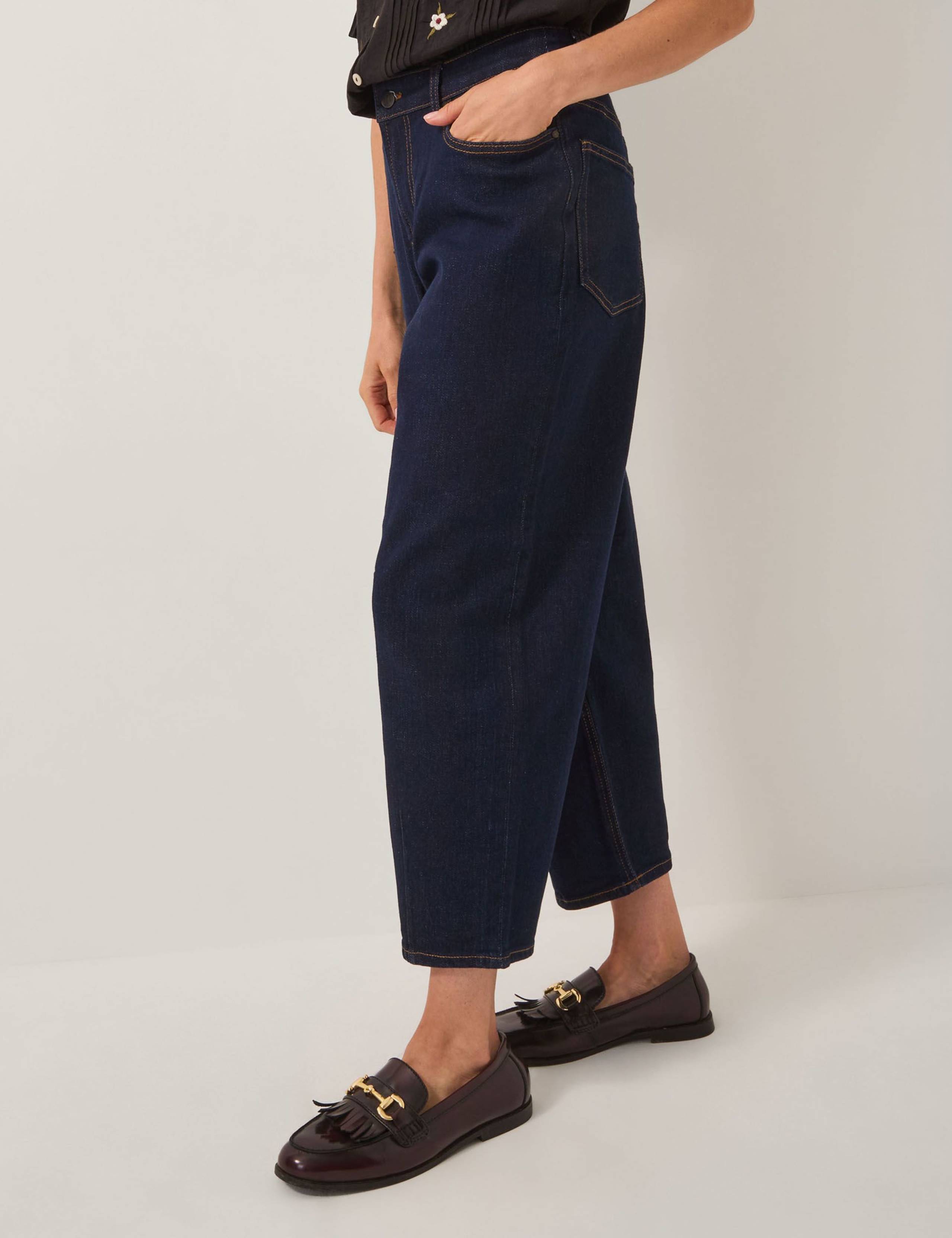 High Waisted Barrel Ankle Grazer Jeans 3 of 5
