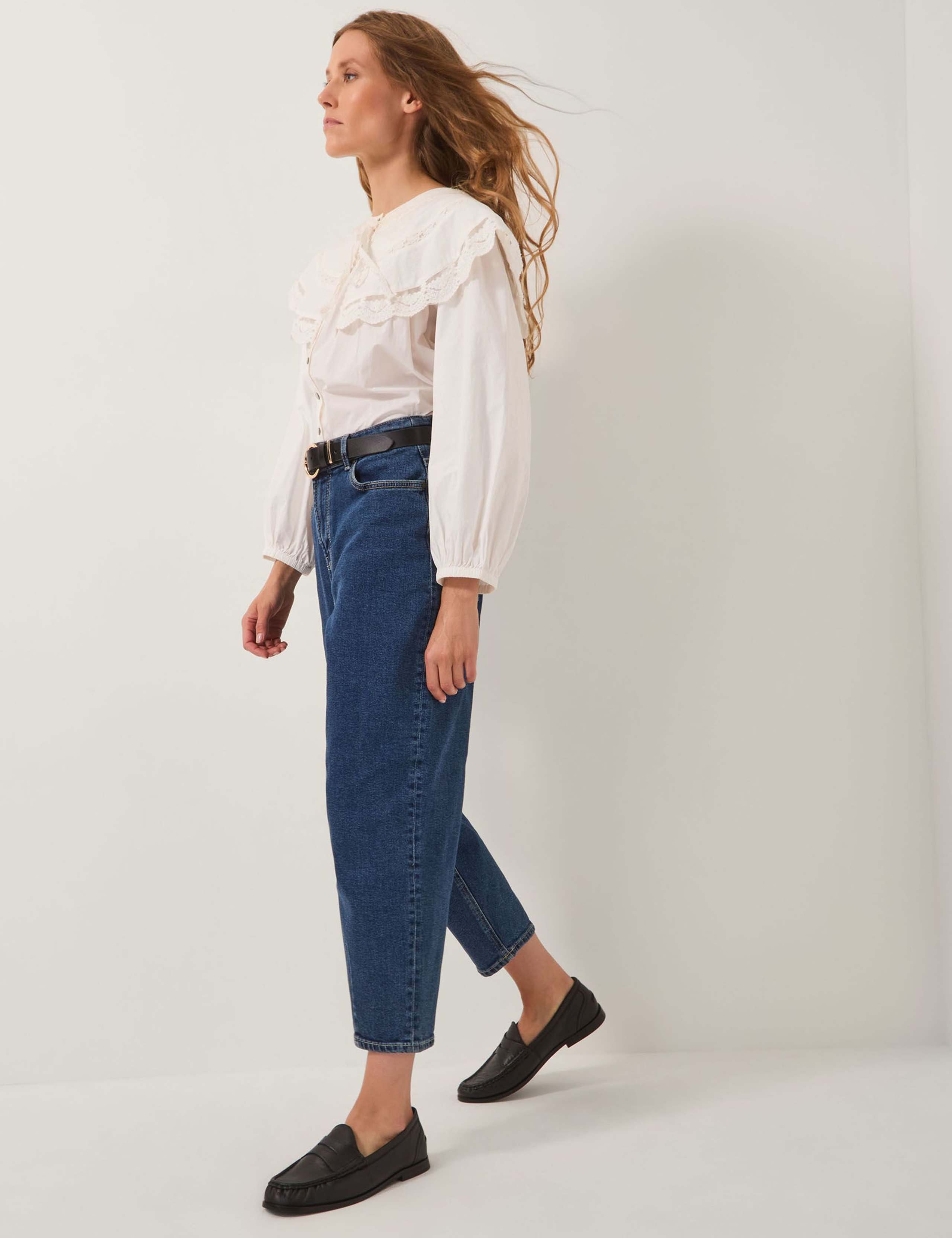 High Waisted Barrel Ankle Grazer Jeans 3 of 5