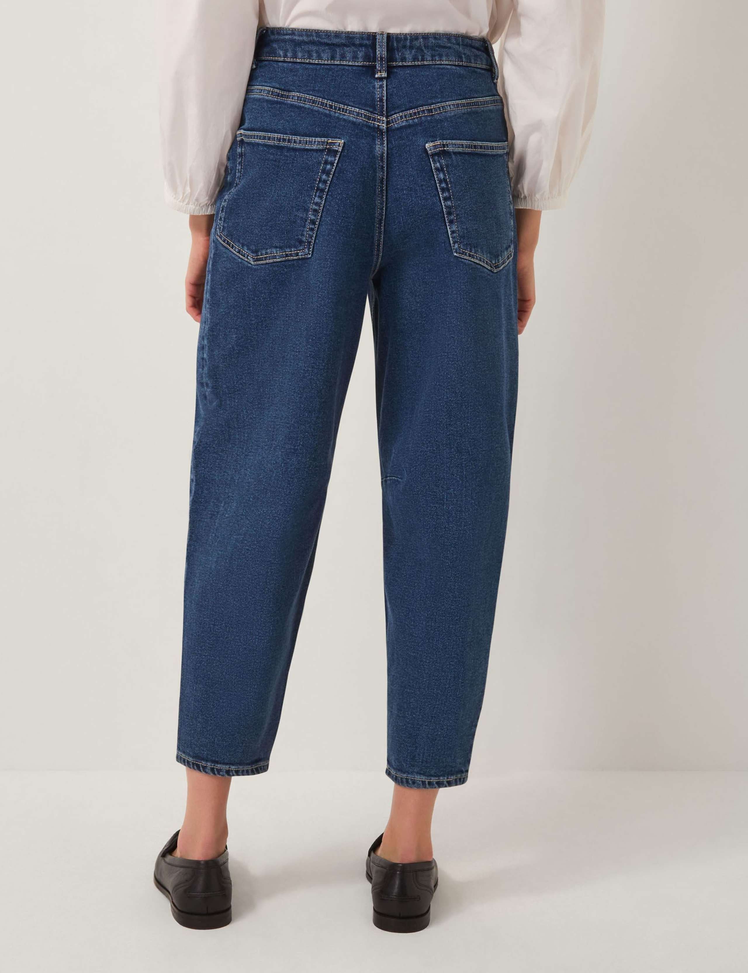 High Waisted Barrel Ankle Grazer Jeans 4 of 5