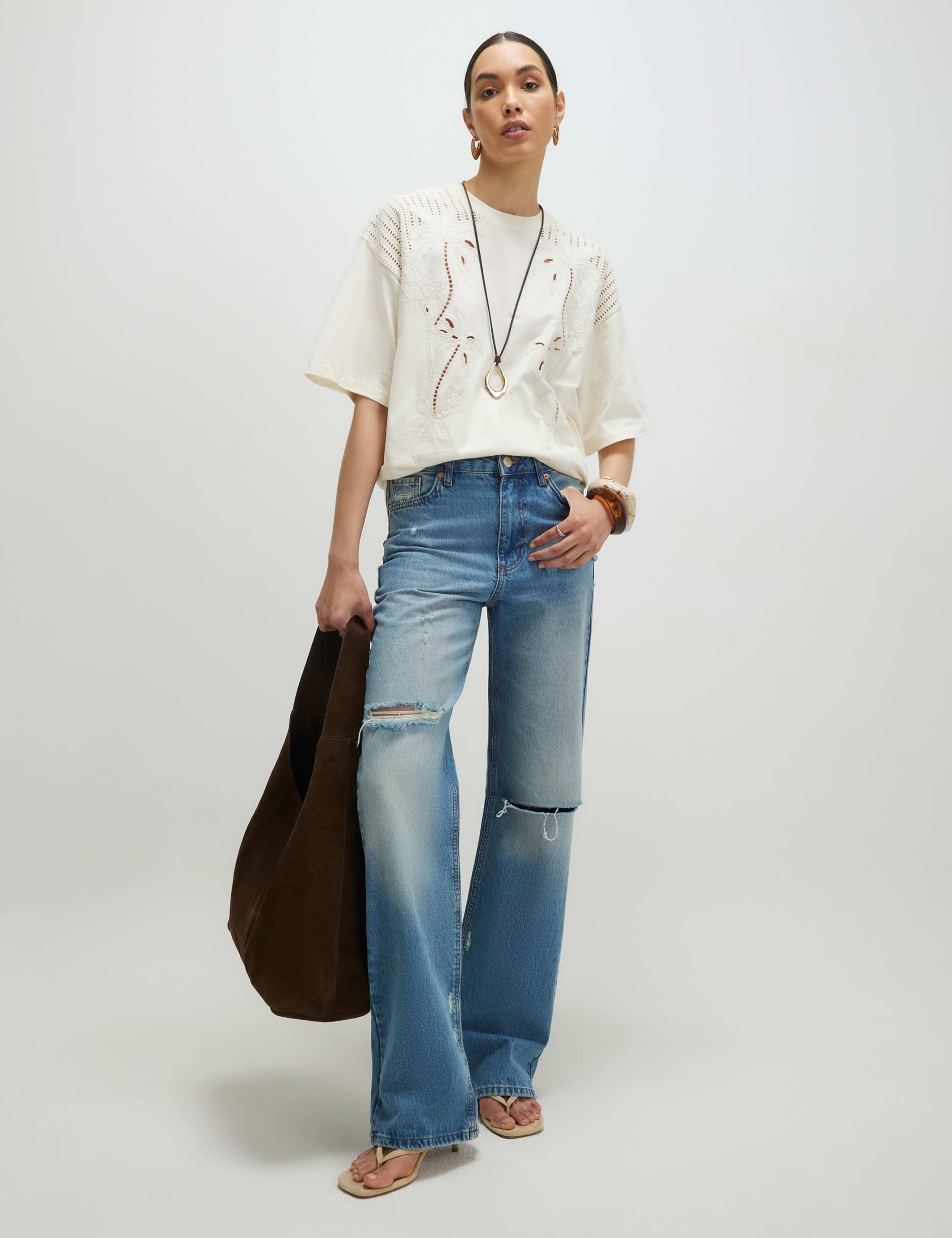Pure Cotton Broderie T-Shirt 2 of 4
