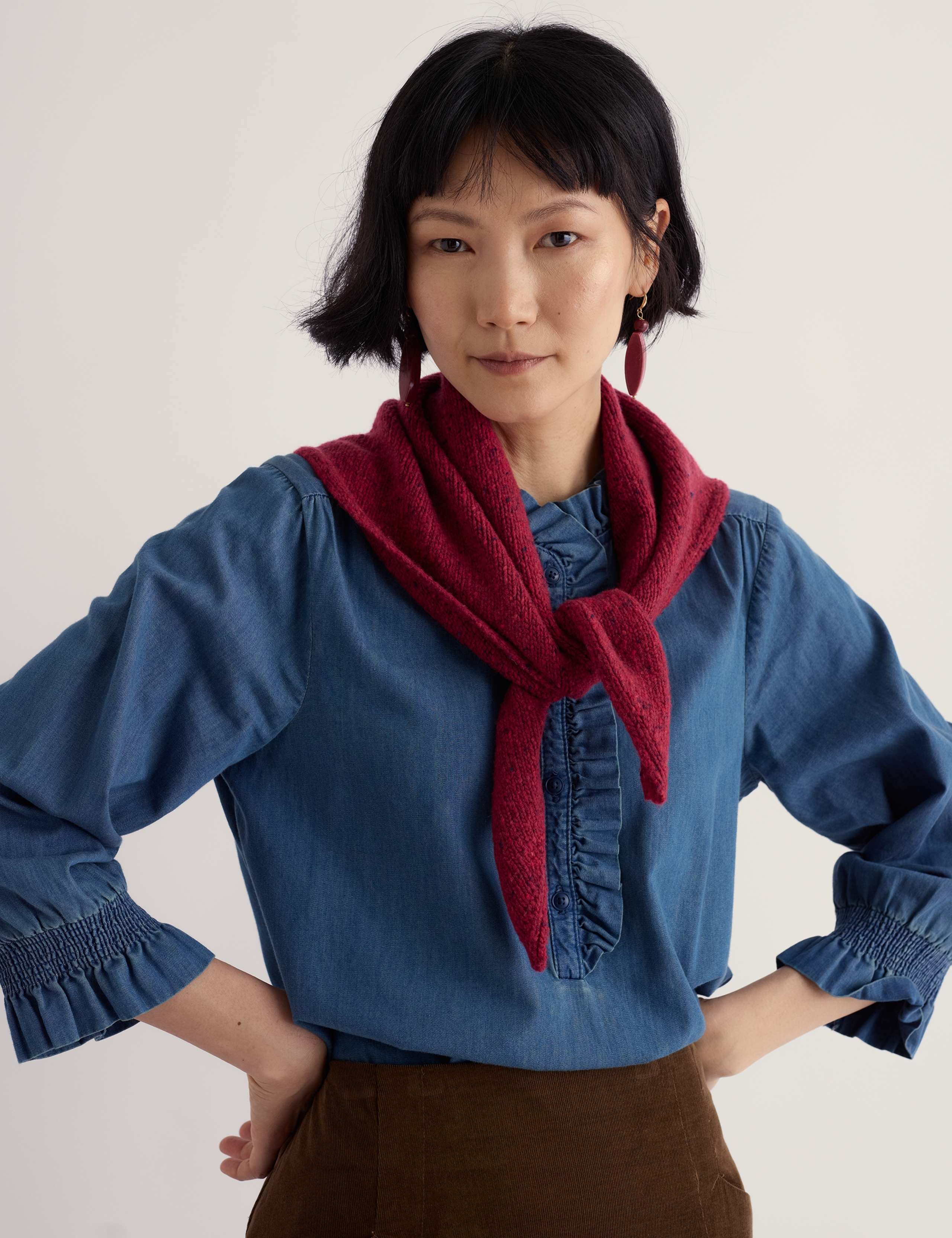 Jacquard Woven Scarf with Merino Wool 1 of 4