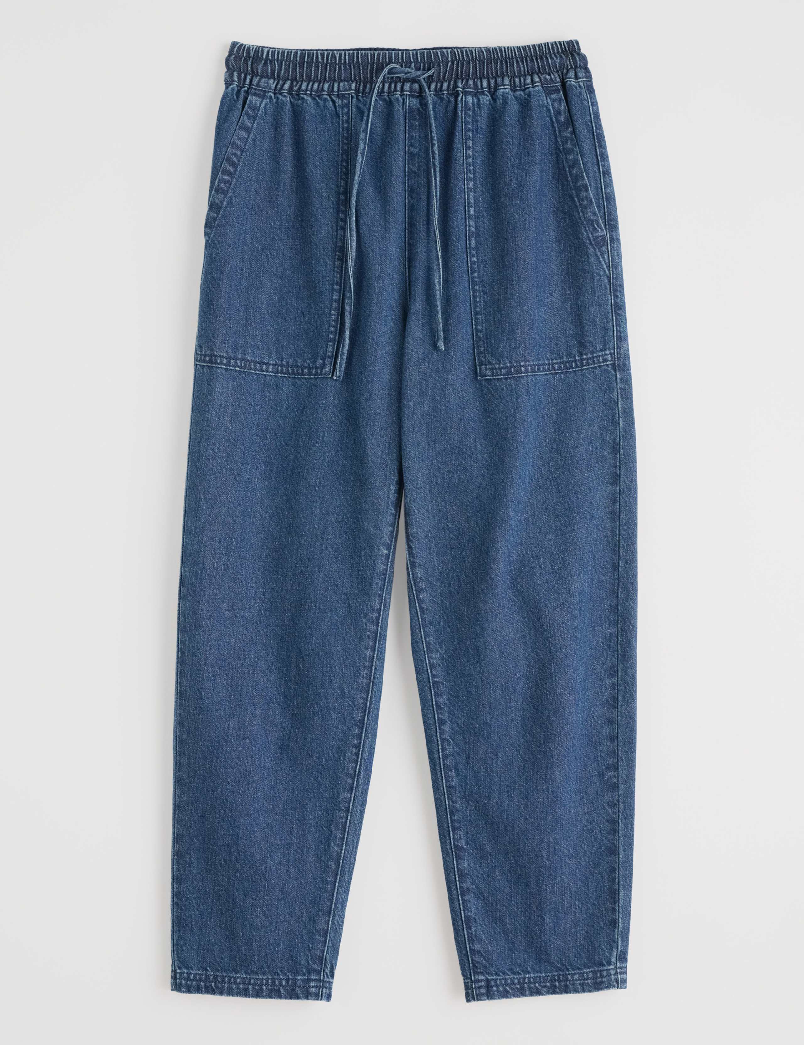 Denim Tapered Trousers with Linen 2 of 4