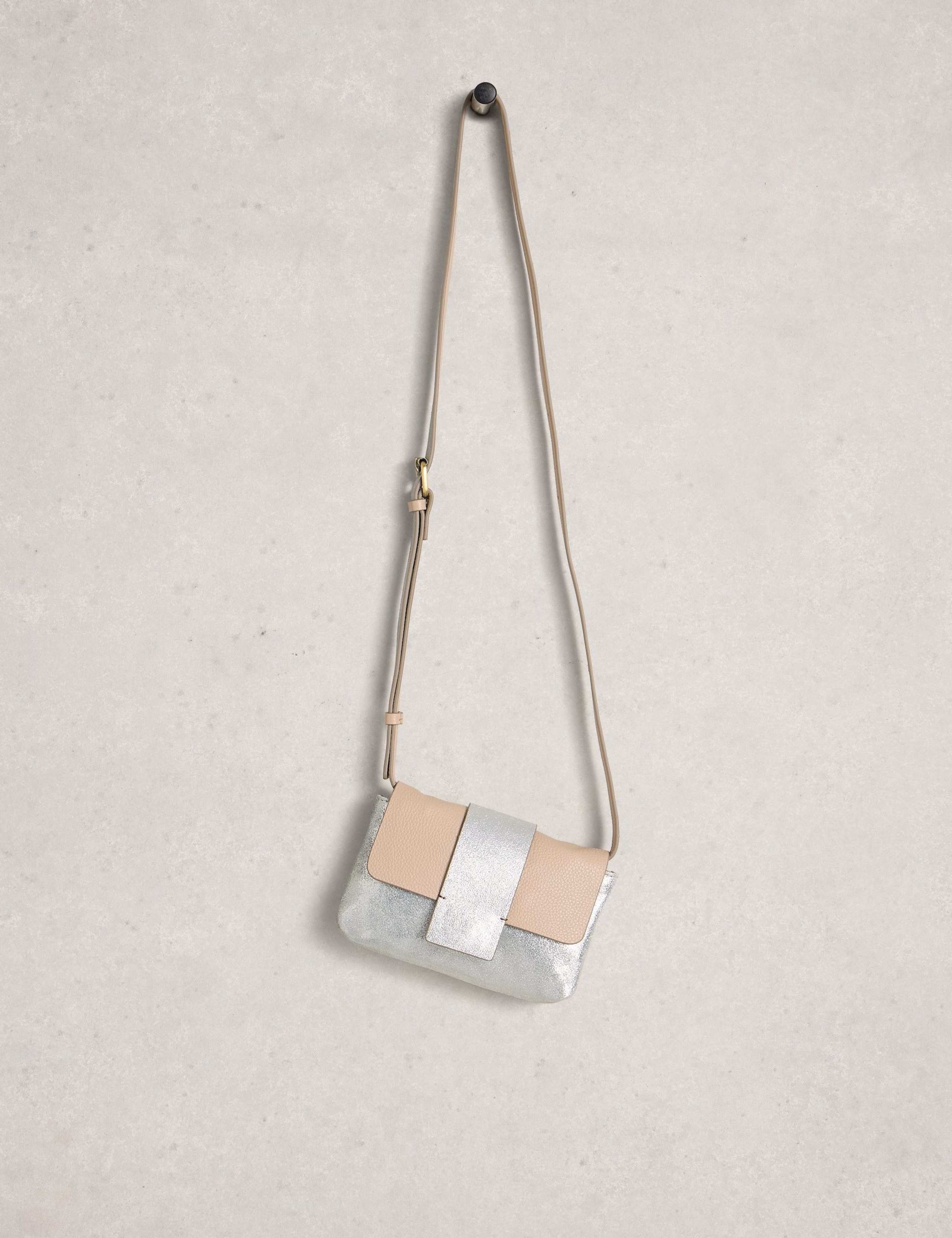 Leather Metallic Shoulder Bag 2 of 4