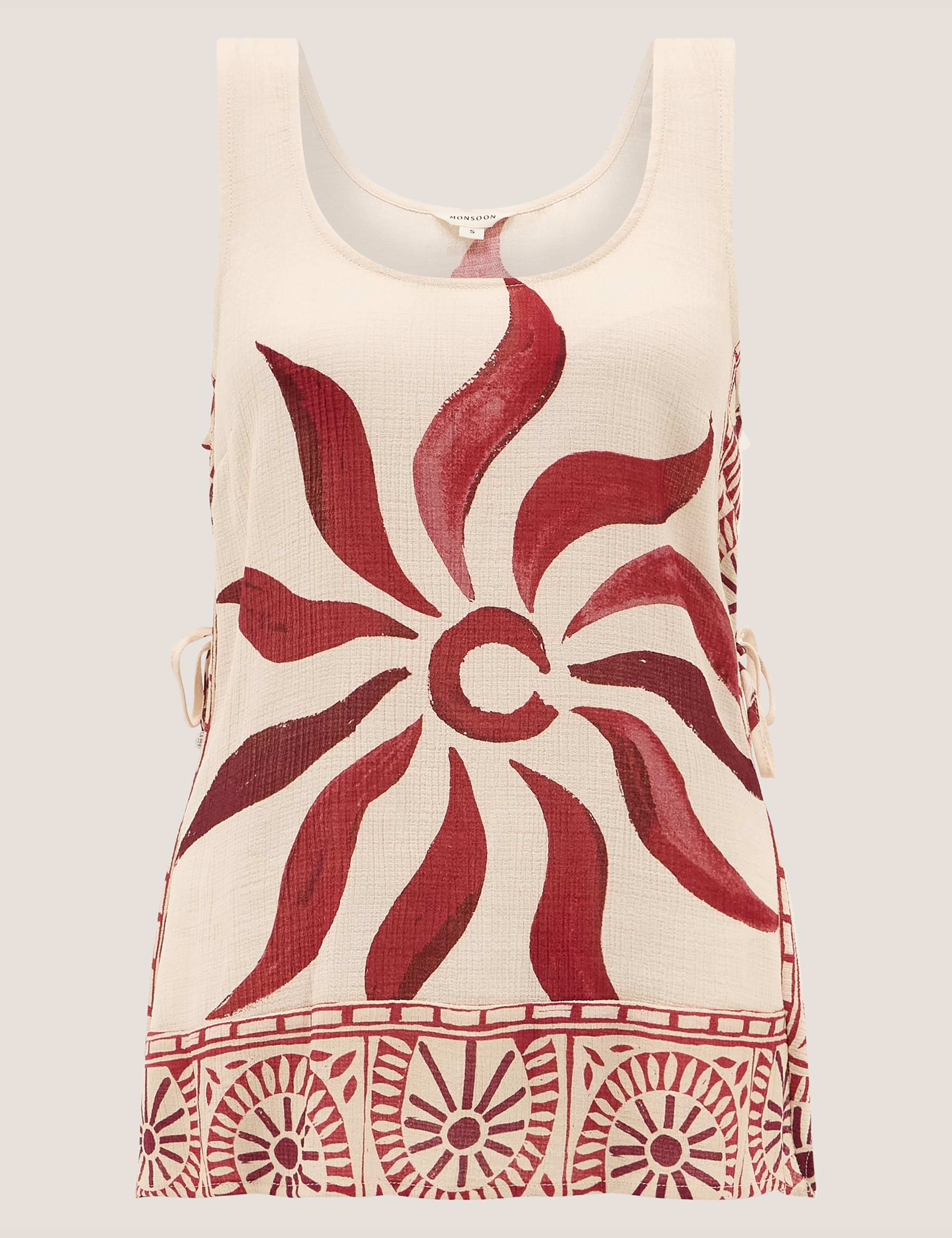 Sun Print Bead Tie Side Cami Top 2 of 5