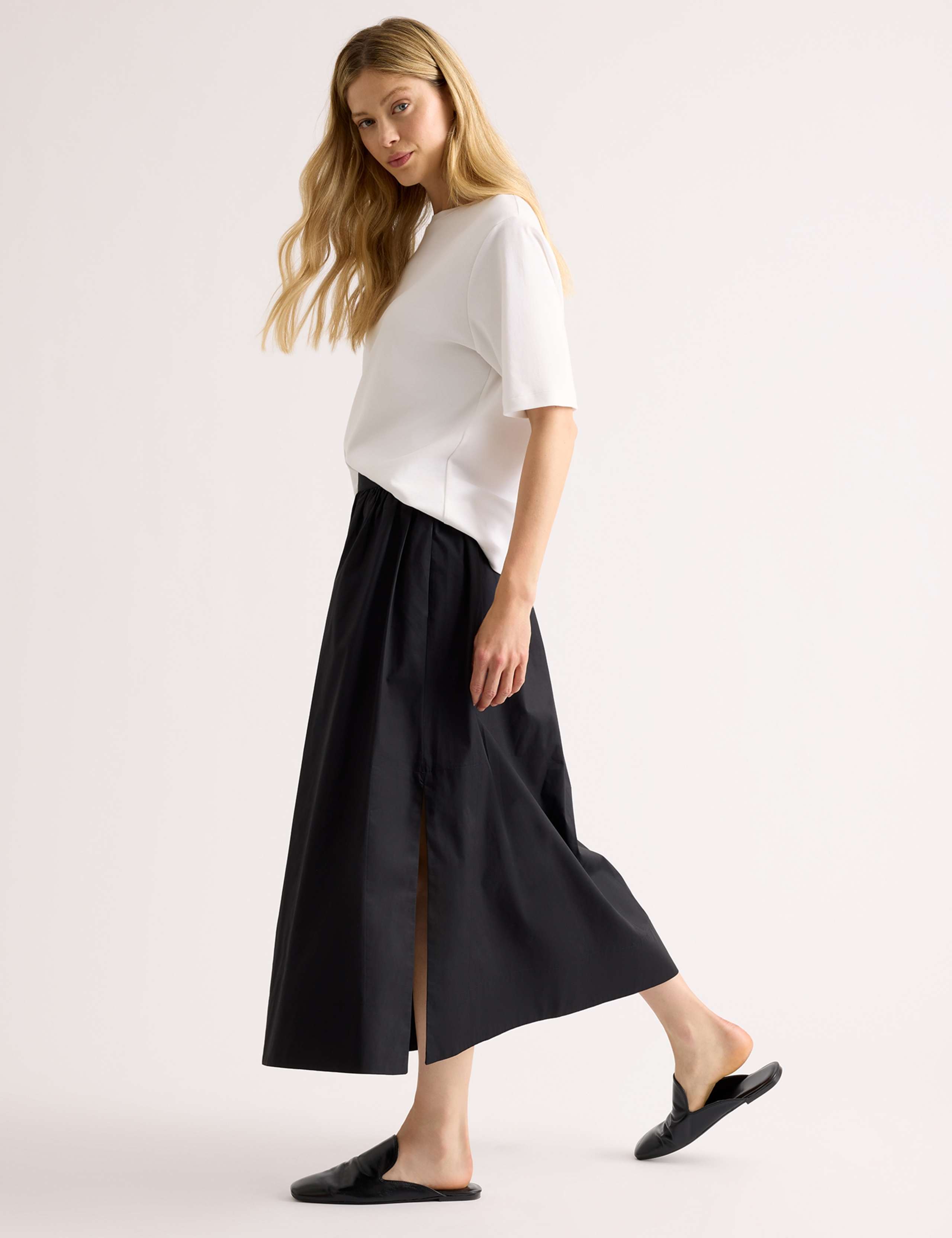 Pure Cotton Midaxi A-Line Skirt 3 of 6