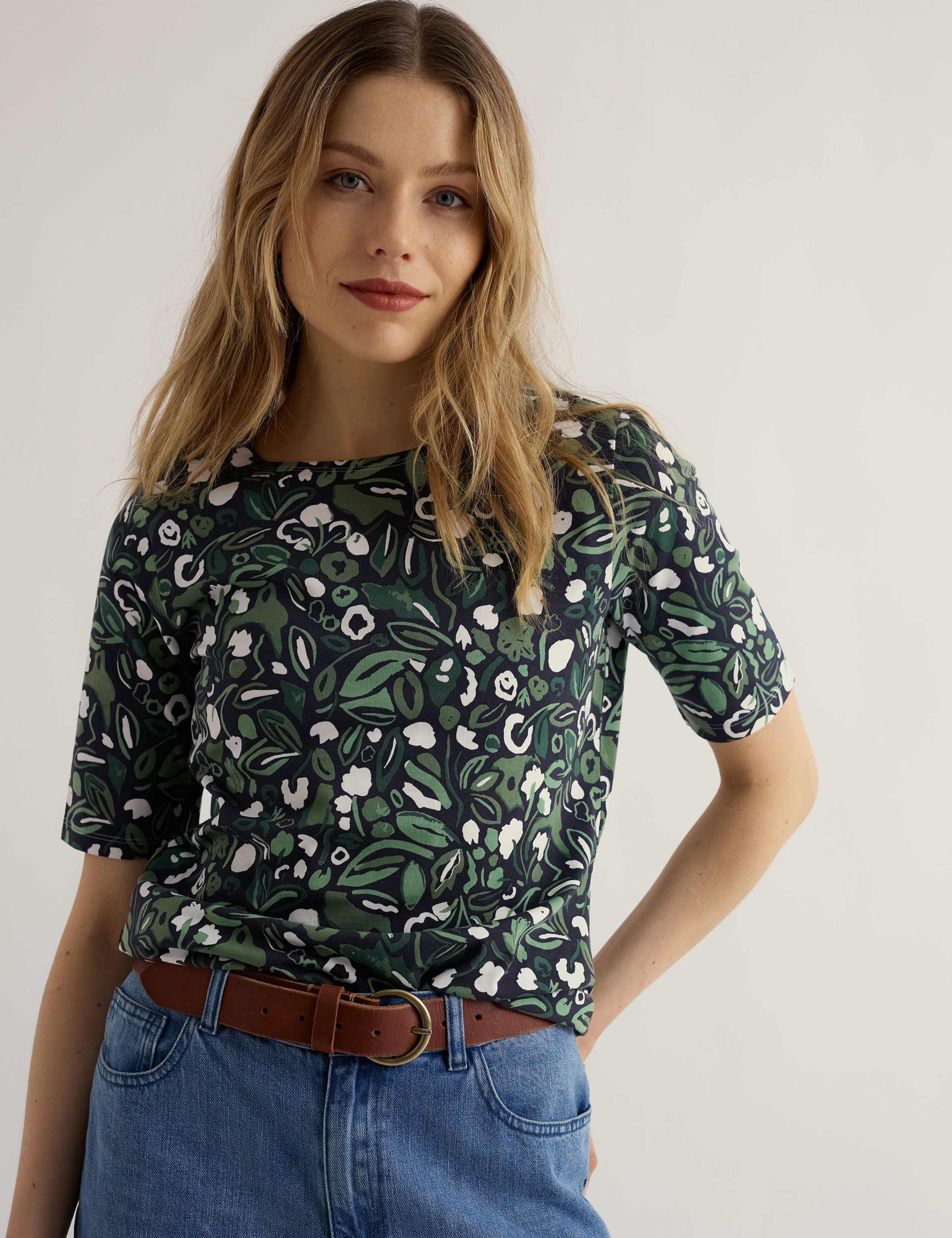 Pure Cotton Floral T-Shirt 3 of 5