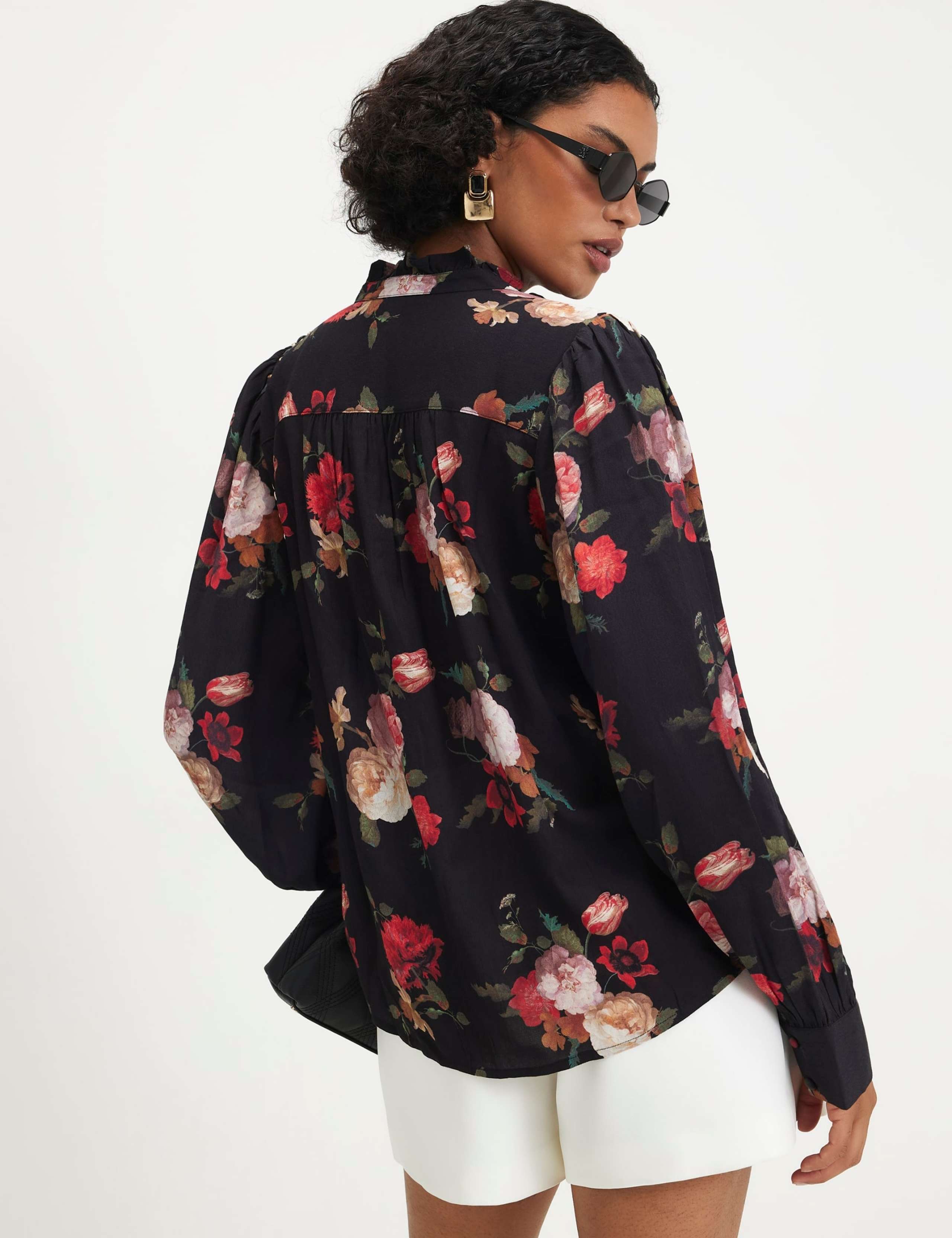 Floral High Neck Ruffle Blouse 6 of 6